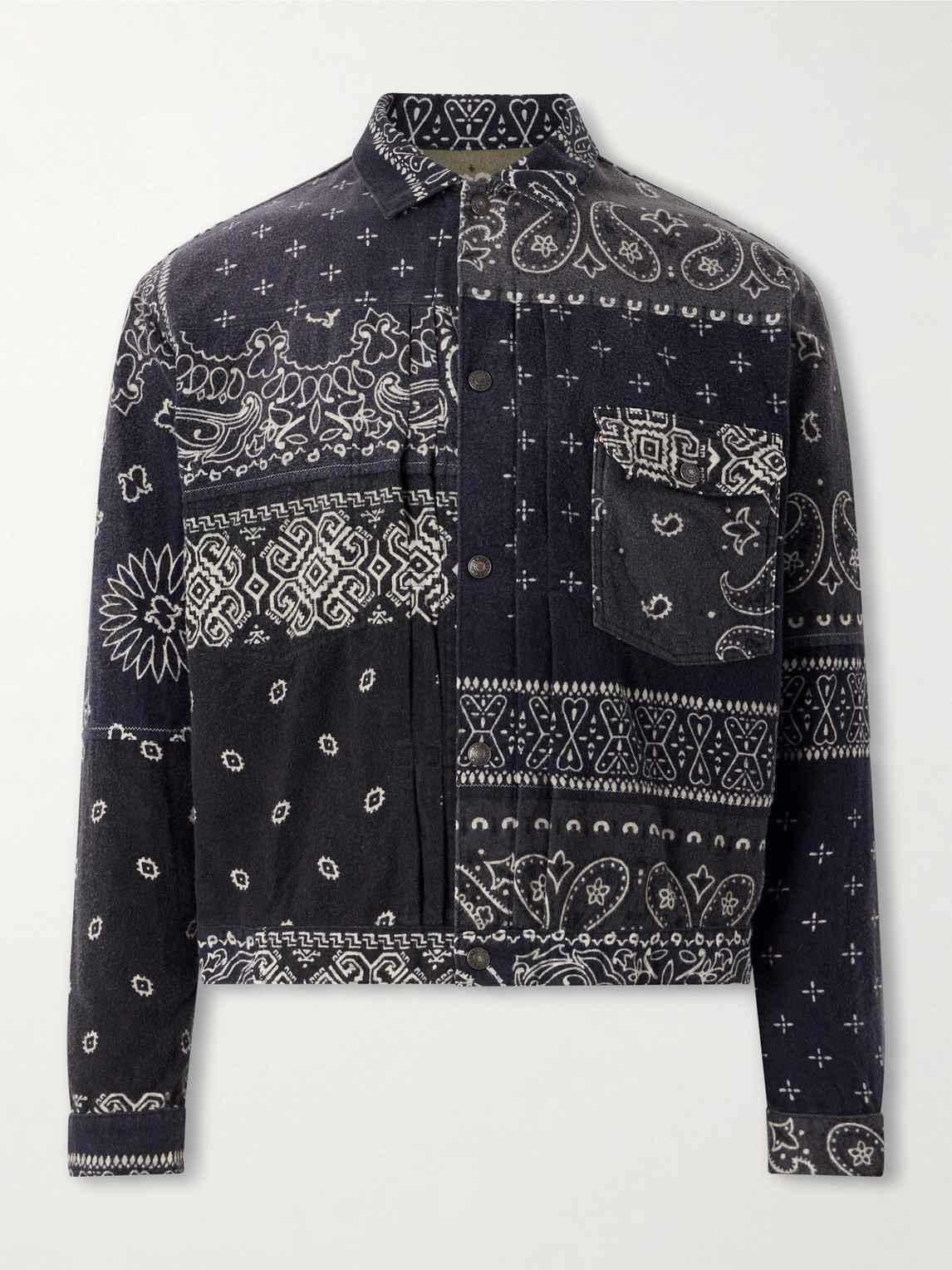 Kapital Reversible Bandana-print Cotton-flannel Jacket In Black