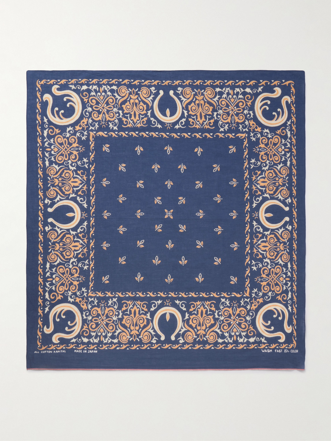 Kapital Antler Naja Printed Cotton-voile Bandana In Blue