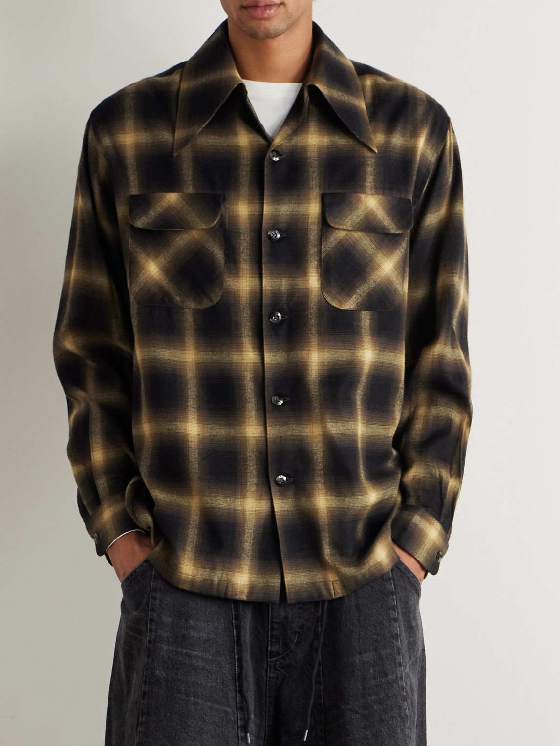 Kapital Kountry Camp-collar Checked Cotton-blend Flannel Shirt In Multi