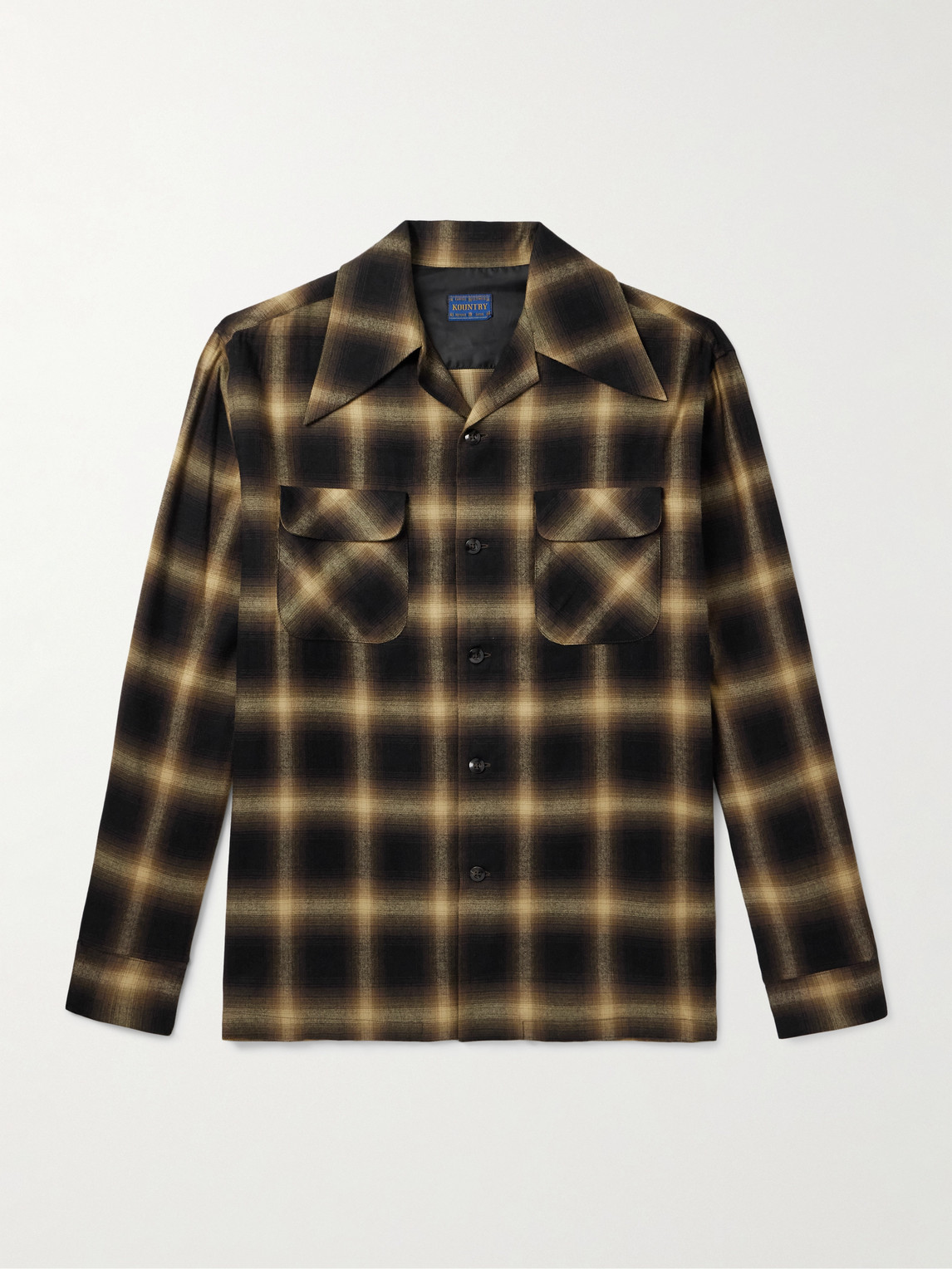 Kapital Kountry Camp-collar Checked Cotton-blend Flannel Shirt In Multi