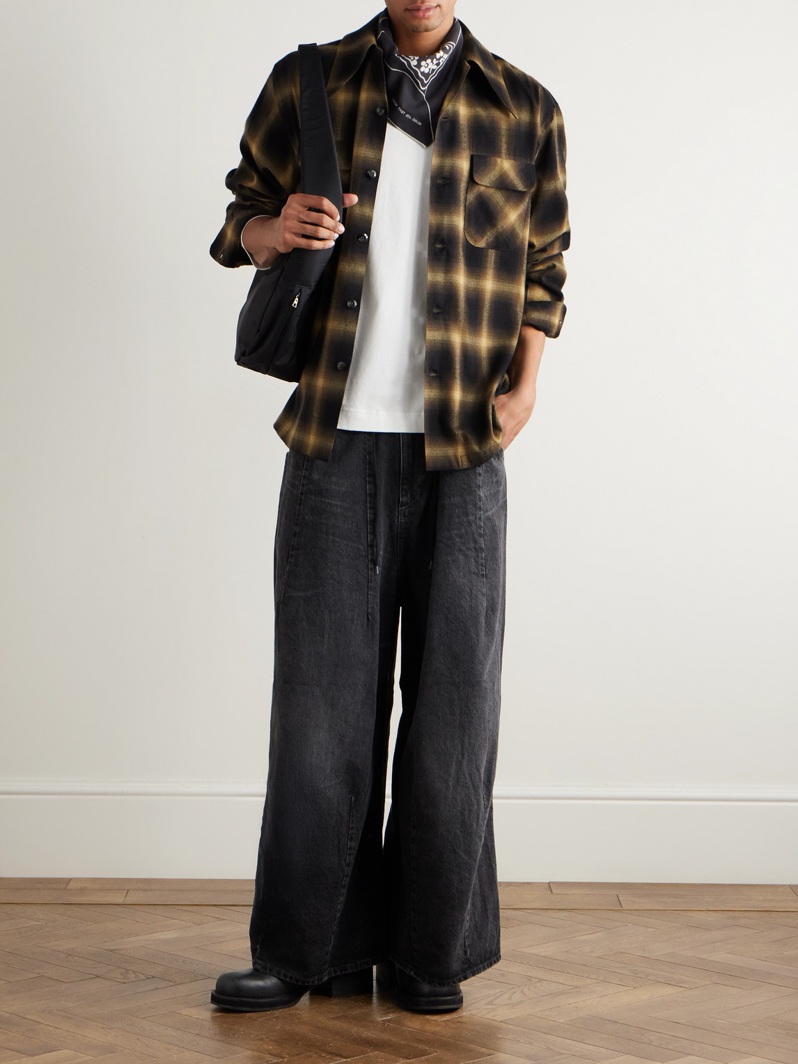 Kapital Kountry Camp-collar Checked Cotton-blend Flannel Shirt In Multi