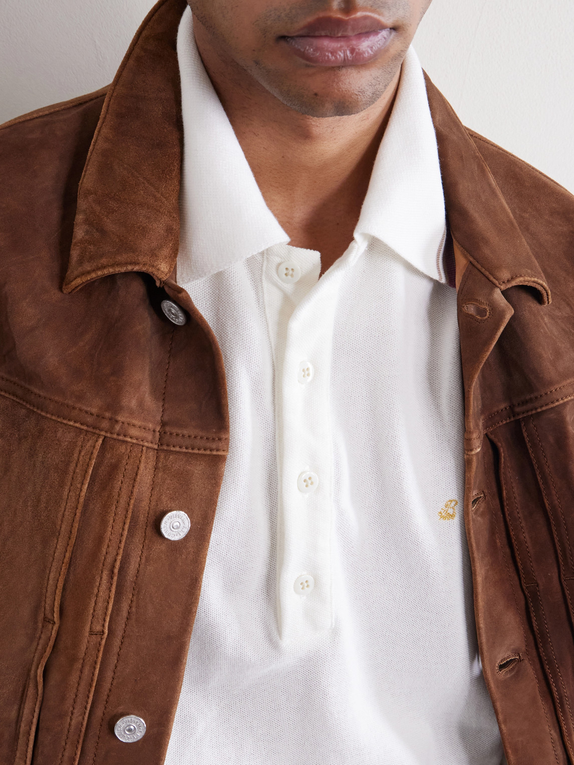 Box Striped Embroidered Cotton-Piqué Polo Shirt