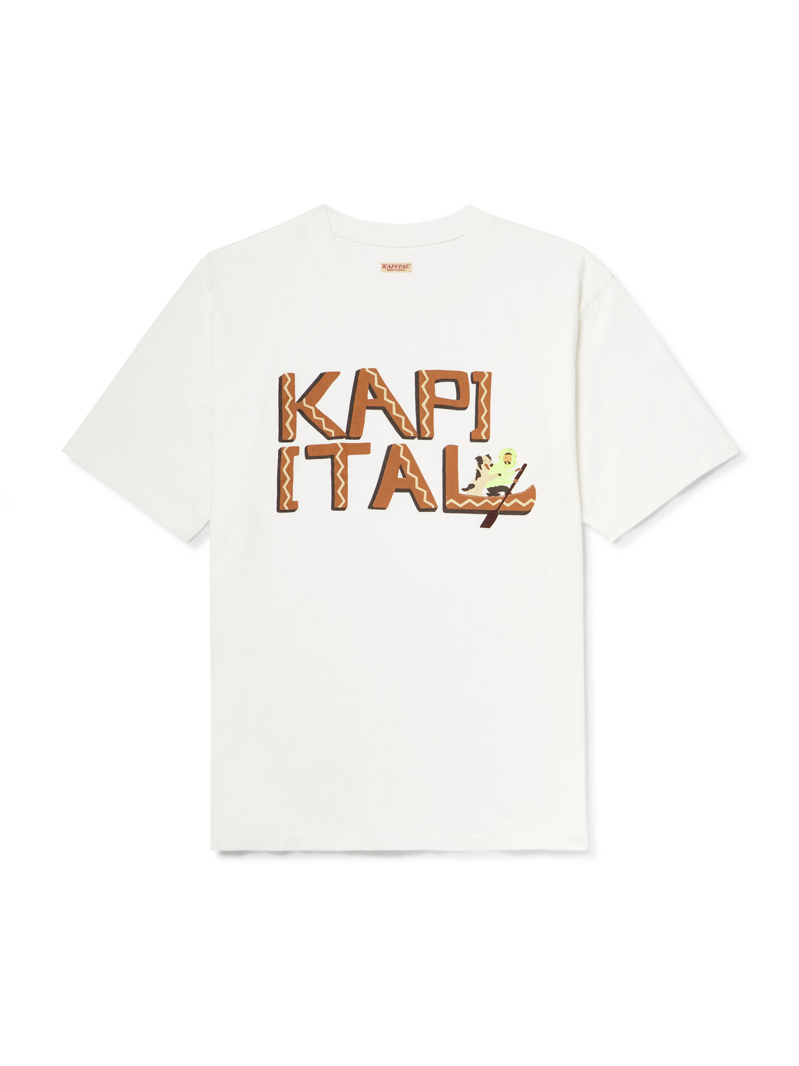 Kapital Printed Cotton-jersey T-shirt In Brown