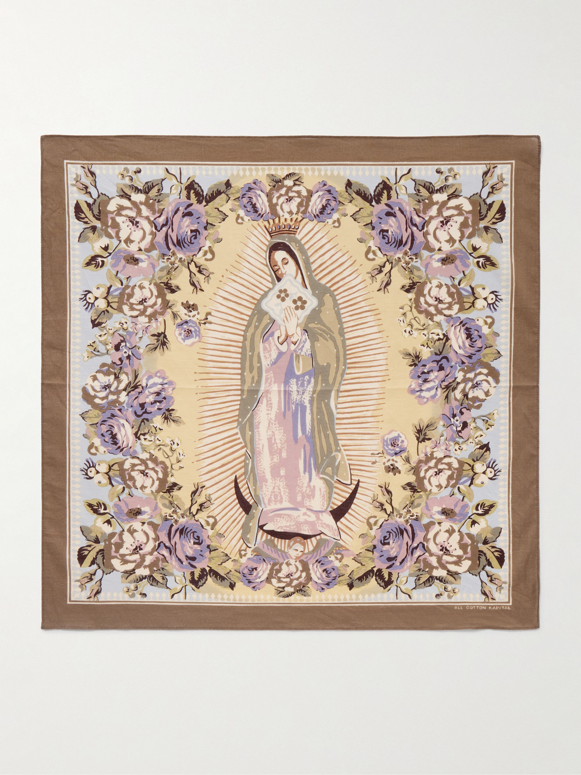 Kapital Peckish Maria Printed Cotton-voile Bandana In Brown