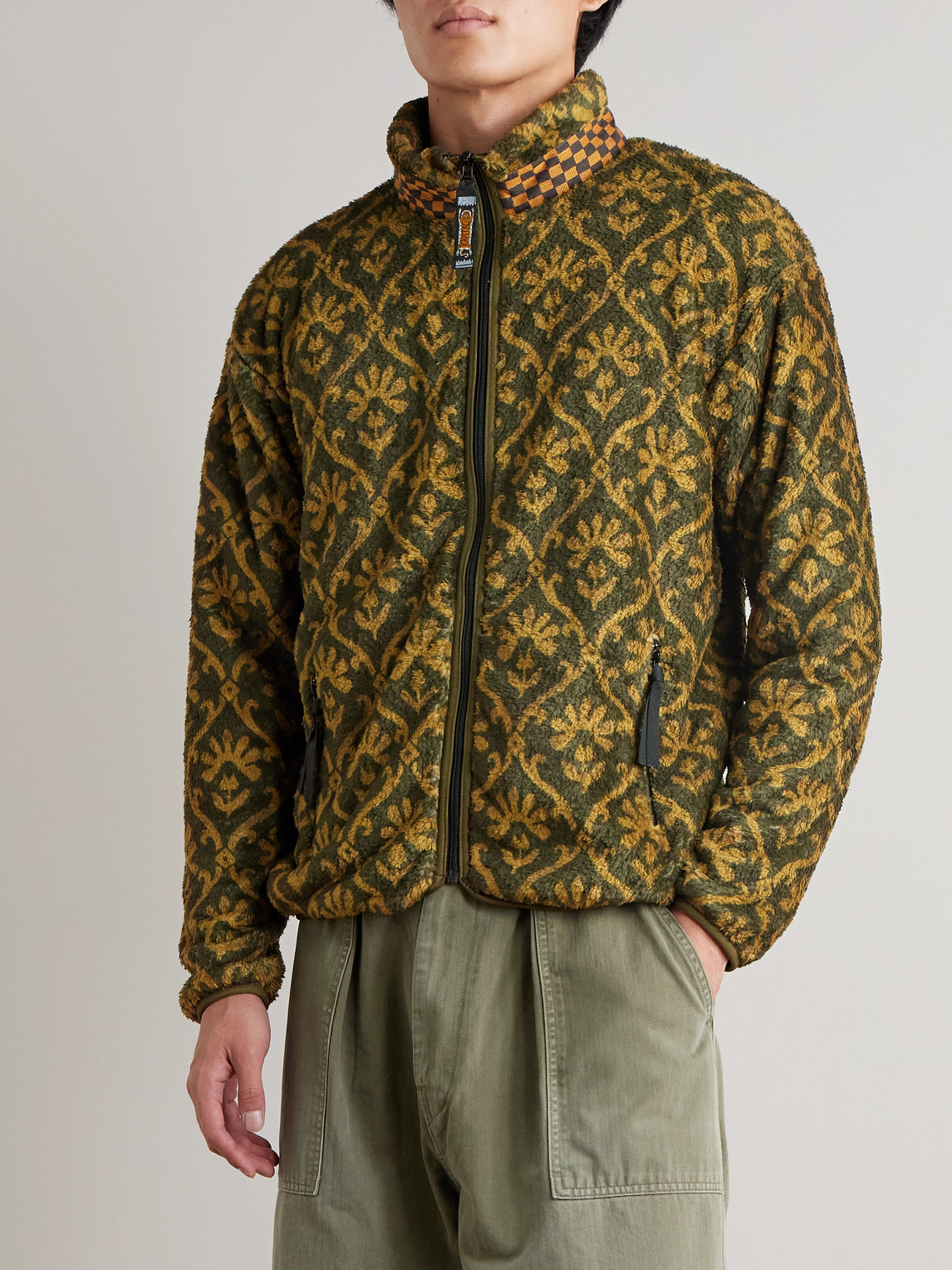 Kapital Yosemite Printed Fleece Jacket In Green