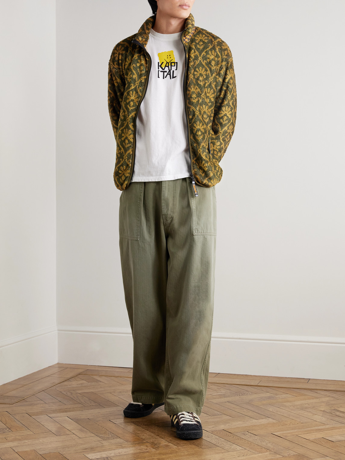 Kapital Yosemite Printed Fleece Jacket In Green