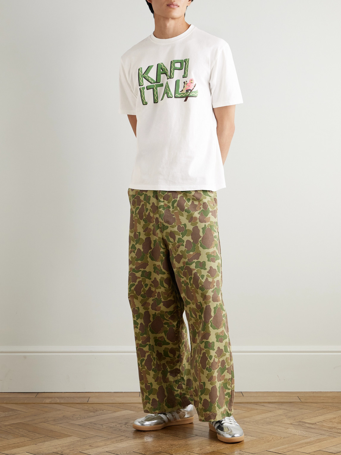 Kapital Printed Cotton-jersey T-shirt In Green