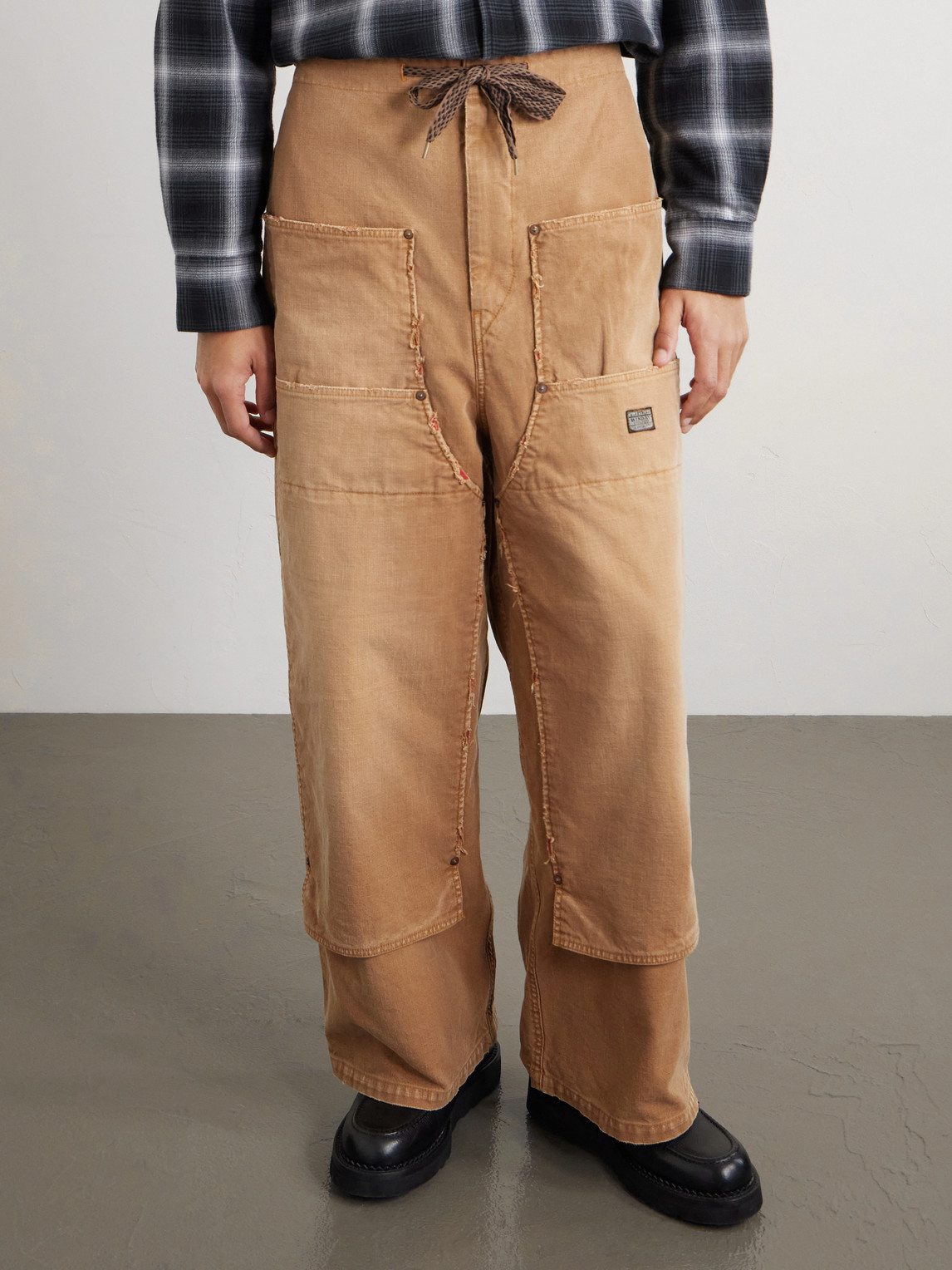 Wide-Leg Cotton-Canvas Cargo Trousers
