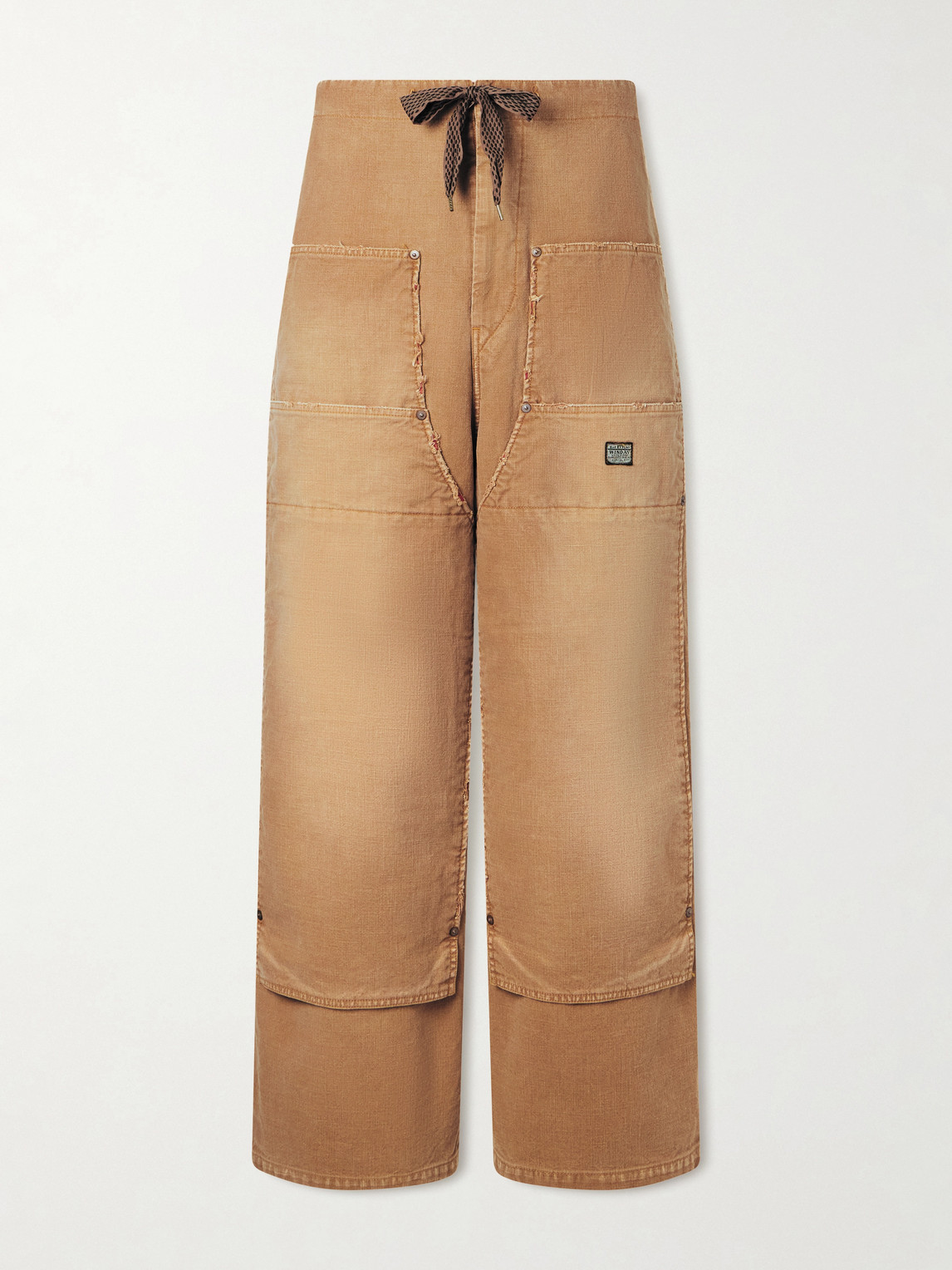 Kapital Wide-leg Cotton-canvas Cargo Trousers In Brown