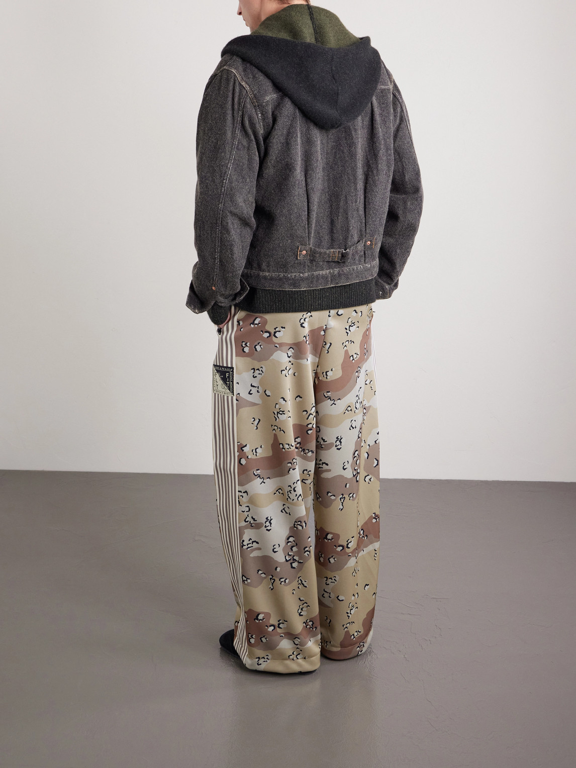 Straight-Leg Pleated Printed Tech-Jersey Track Pants