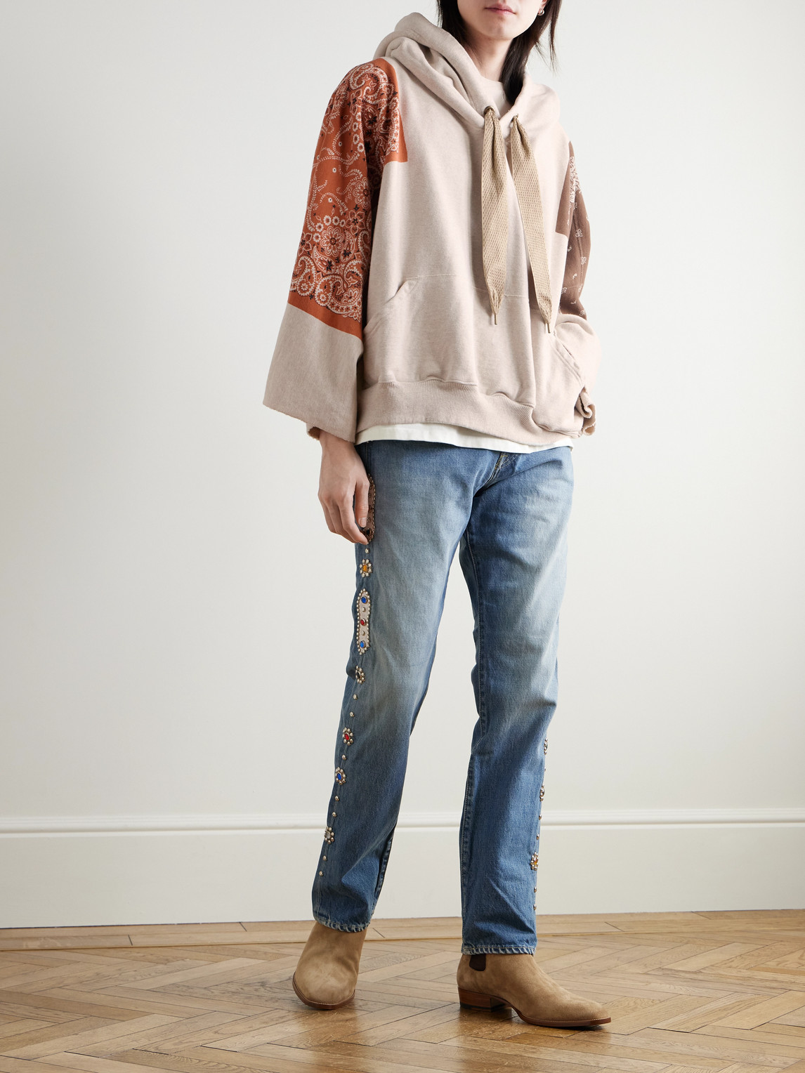 Bandana-Print Cotton-Jersey Hoodie