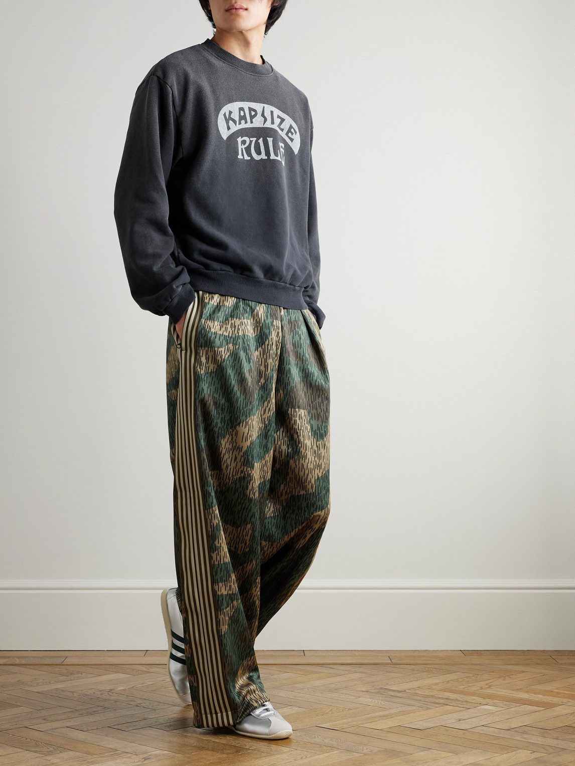 Camouflage-Print Cotton-Jersey Sweatpants