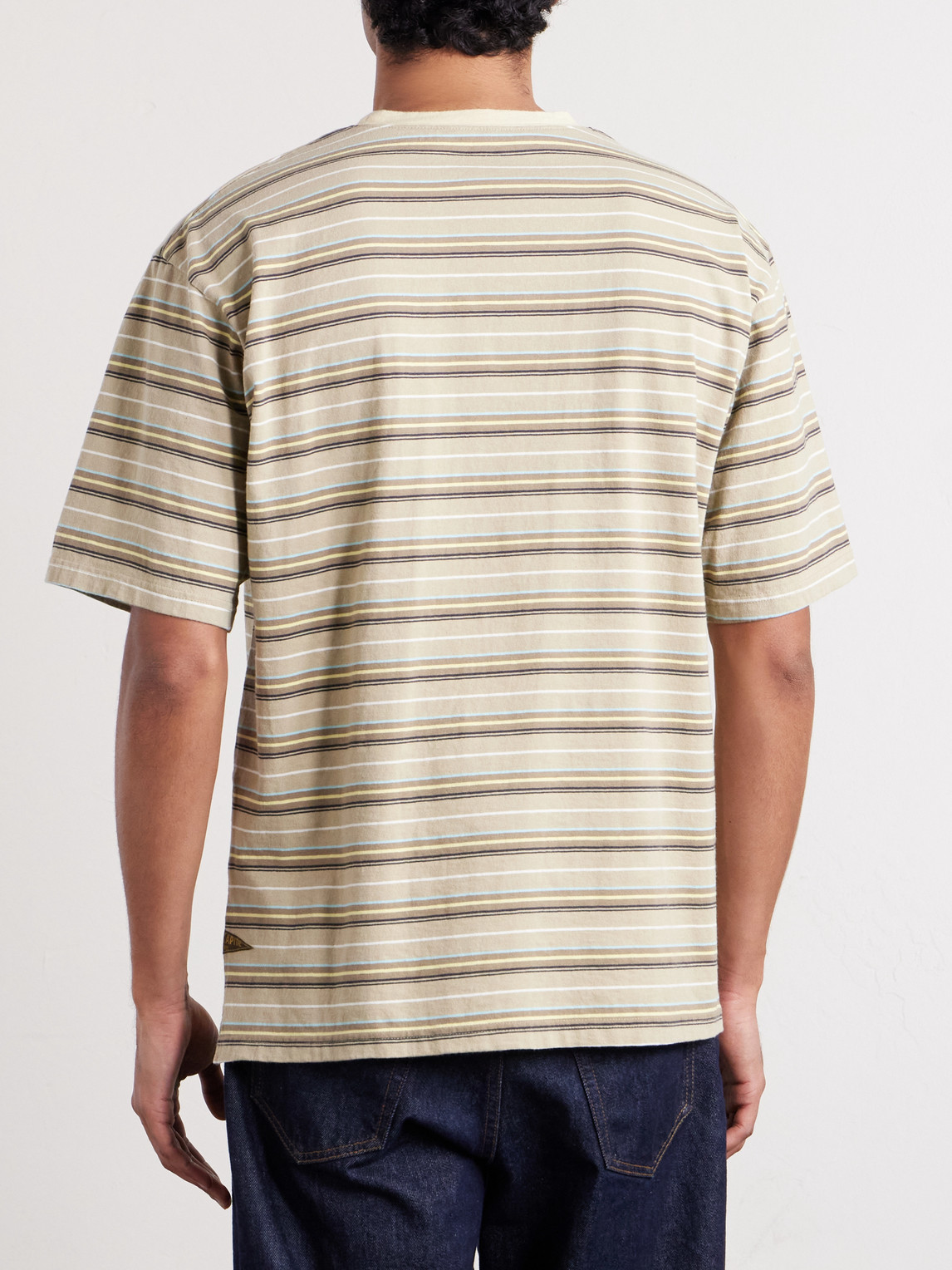 Logo-Appliquéd Striped Cotton-Jersey T-Shirt
