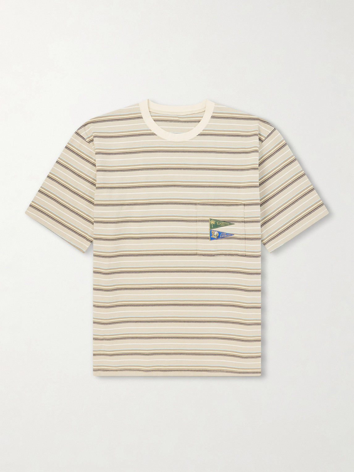 KAPITAL – Logo-Appliquéd Striped Cotton-Jersey T-Shirt
