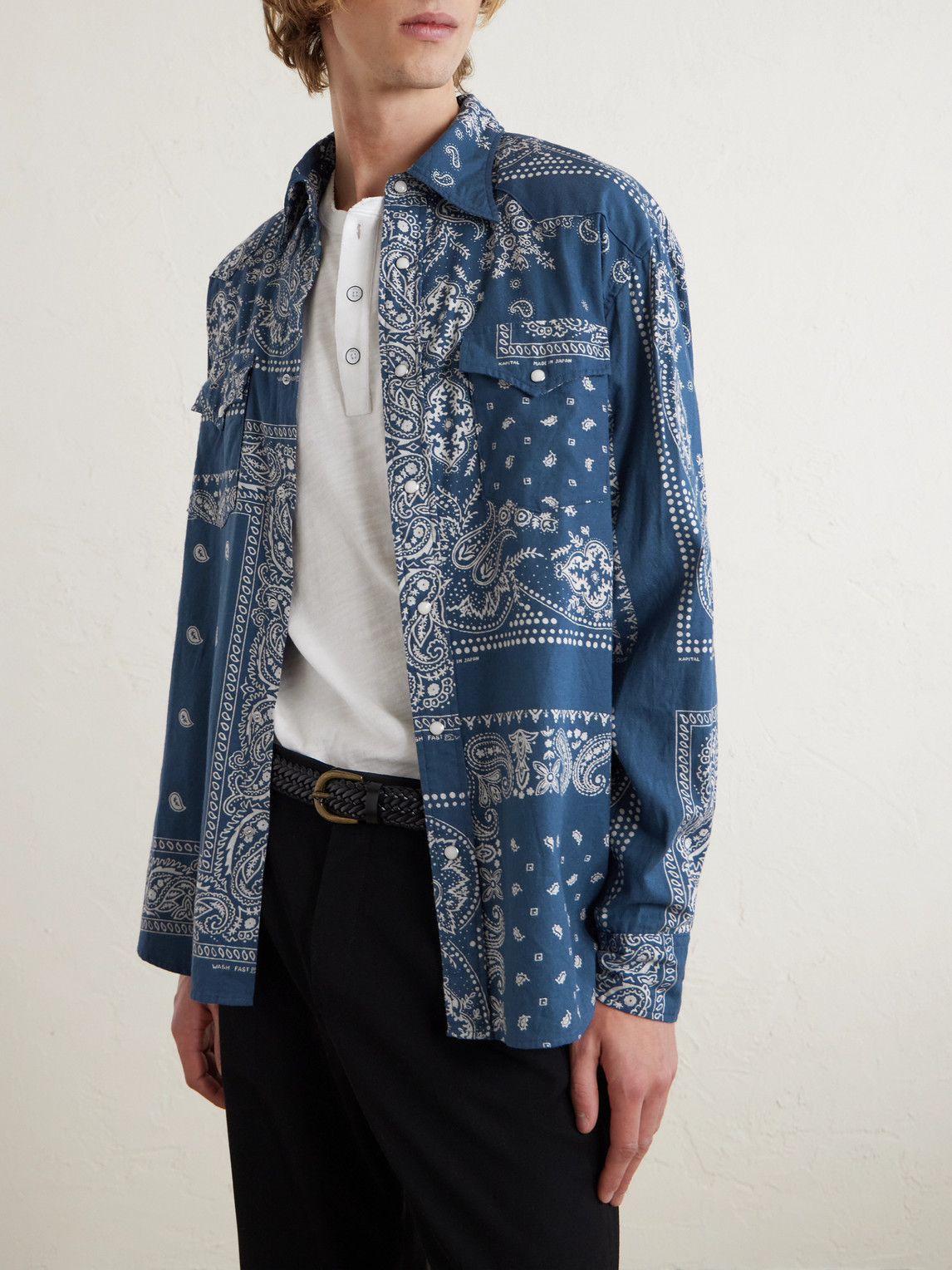  Kapital - Bandana-print Cotton Shirt - Men - Blue - 2 
