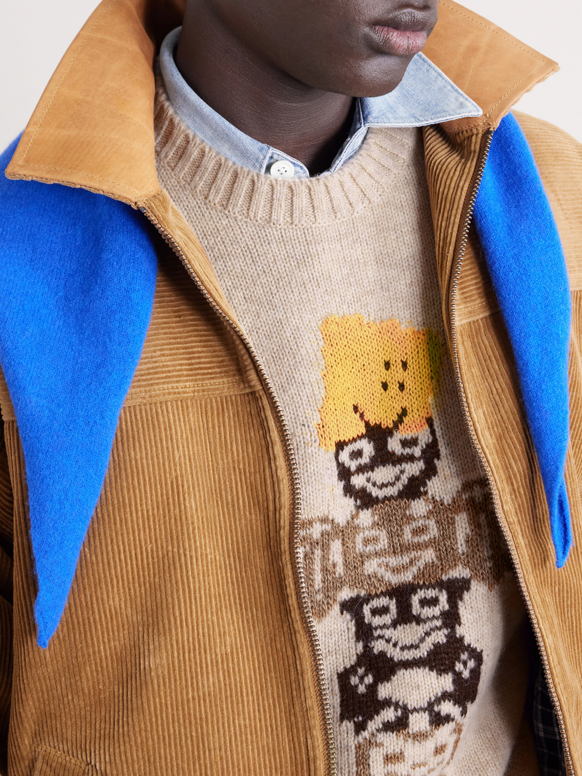 Peckish Totem Pole Intarsia Wool-Blend Sweater