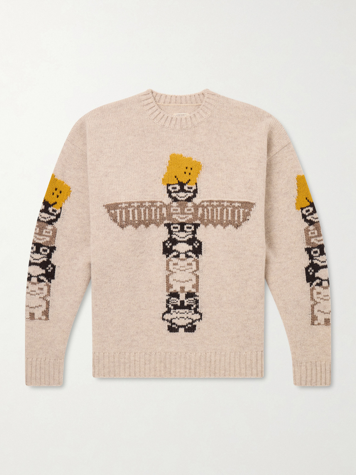 KAPITAL Peckish Totem Pole Intarsia Wool-Blend Sweater - Men