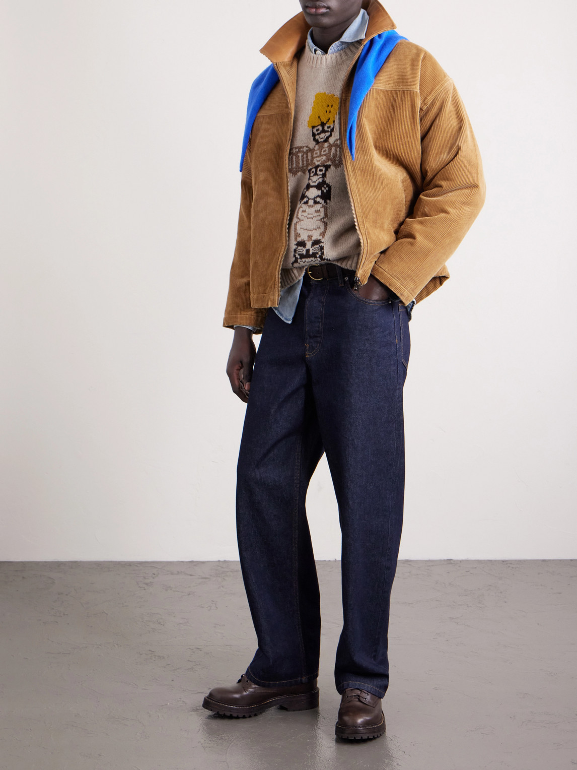Peckish Totem Pole Intarsia Wool-Blend Sweater