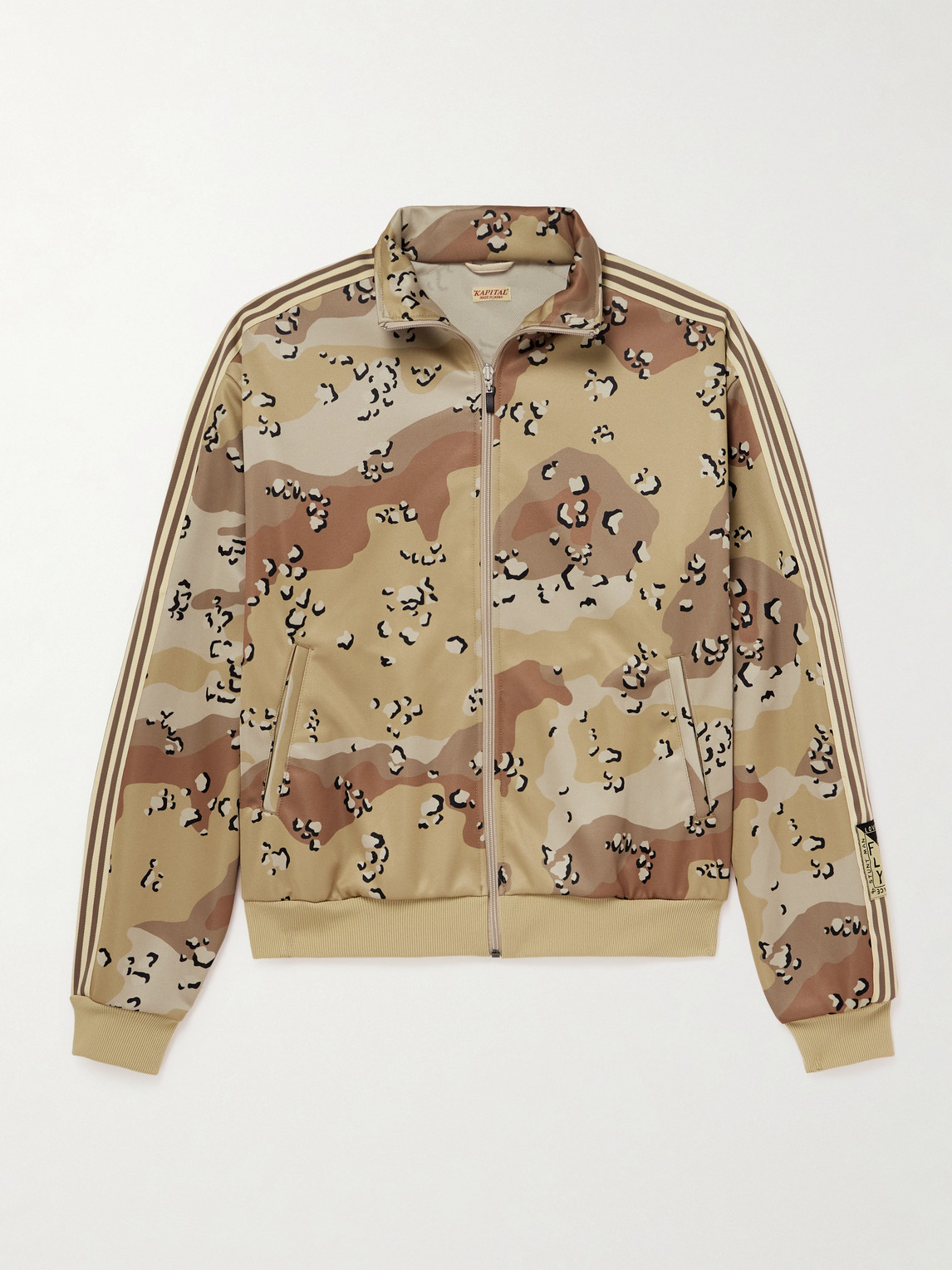 Kapital Striped Webbing-trimmed Printed Jersey Track Jacket In Neutral