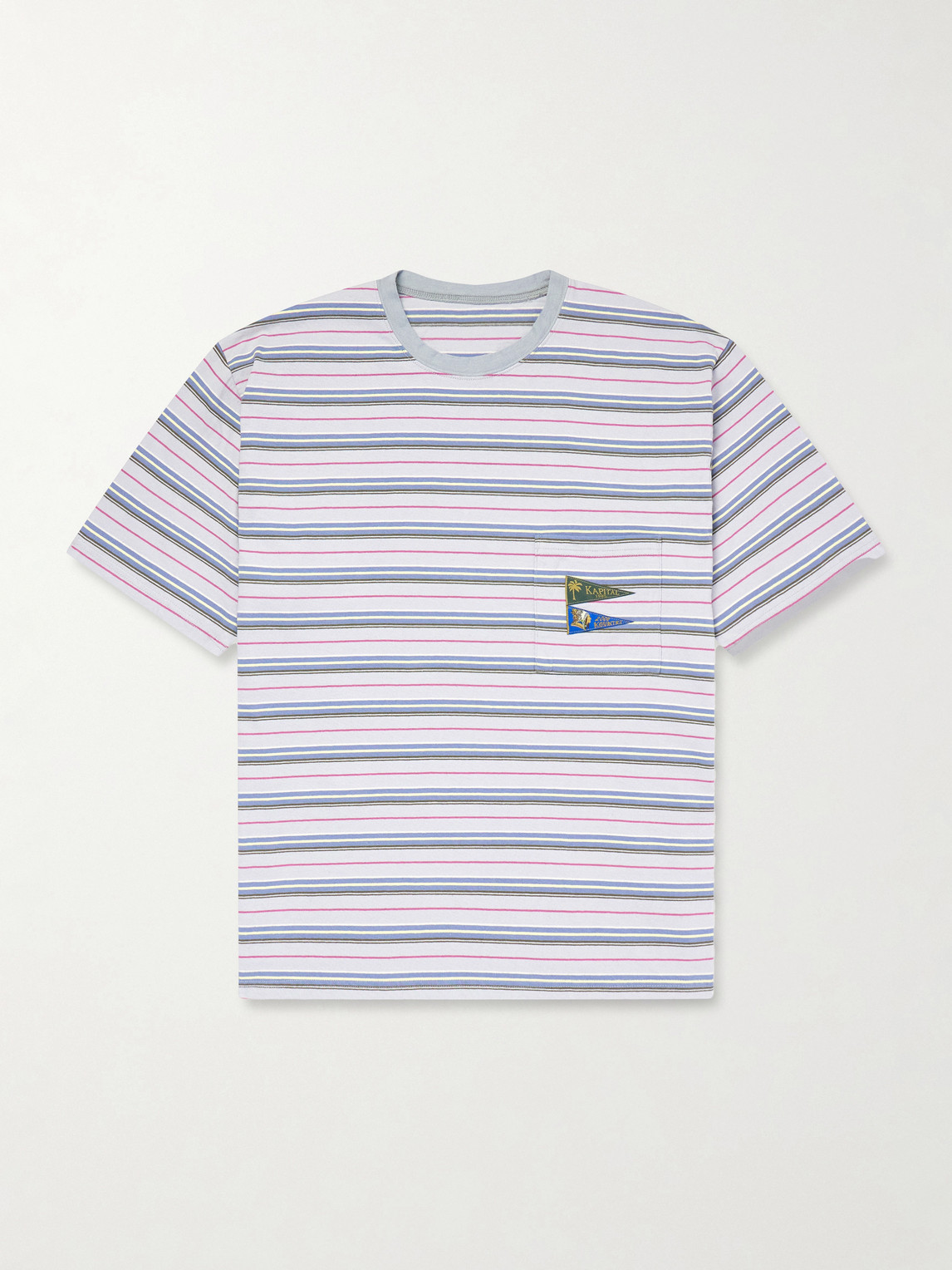 KAPITAL – Logo-Appliquéd Striped Cotton-Jersey T-Shirt