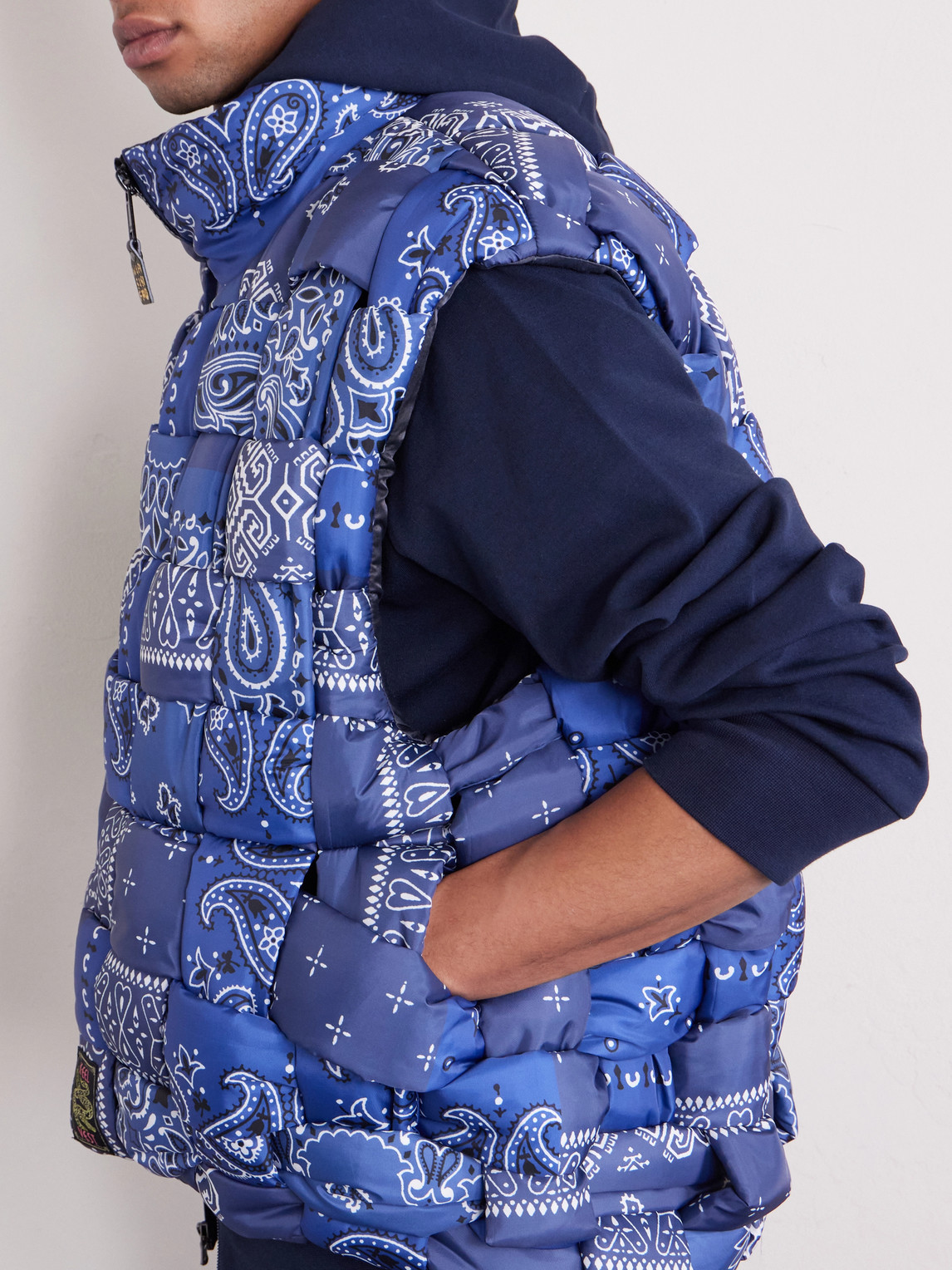  Kapital - Quilted Patchwork Bandana-print Shell Gilet - Men - Blue - 2 