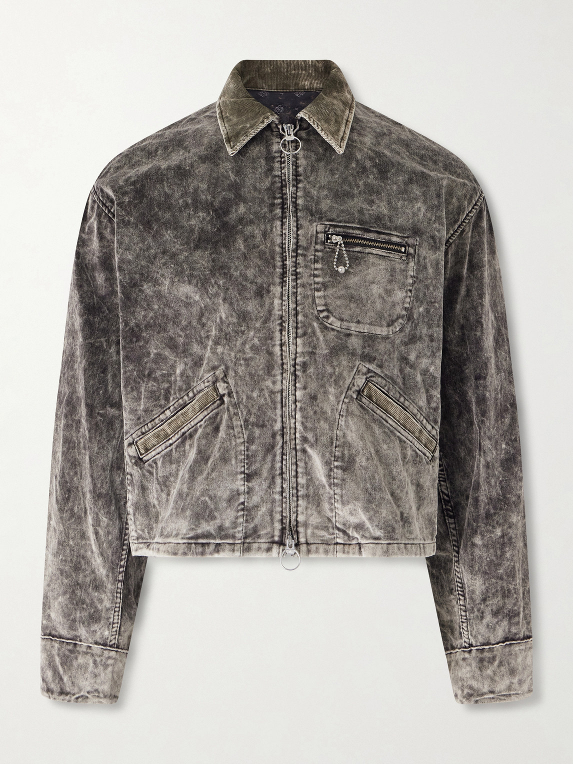 Kapital Hunter Drizzle Cotton-velvet Blouson Jacket In Gray