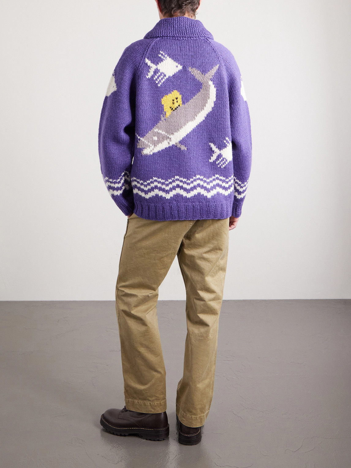  Kapital - Intarsia Wool Zip-up Cardigan - Men - Purple - 3 