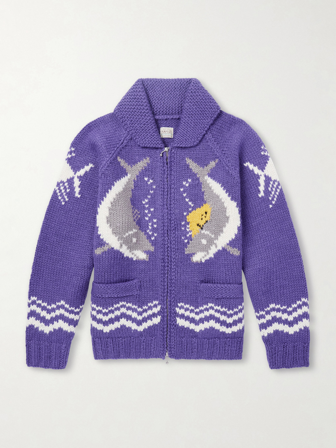 KAPITAL Intarsia Wool Zip-Up Cardigan - Men
