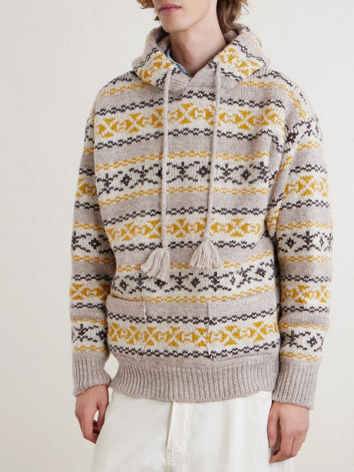  Kapital - Yellowknife Fair Isle Wool Hoodie - Men - Yellow - 3 