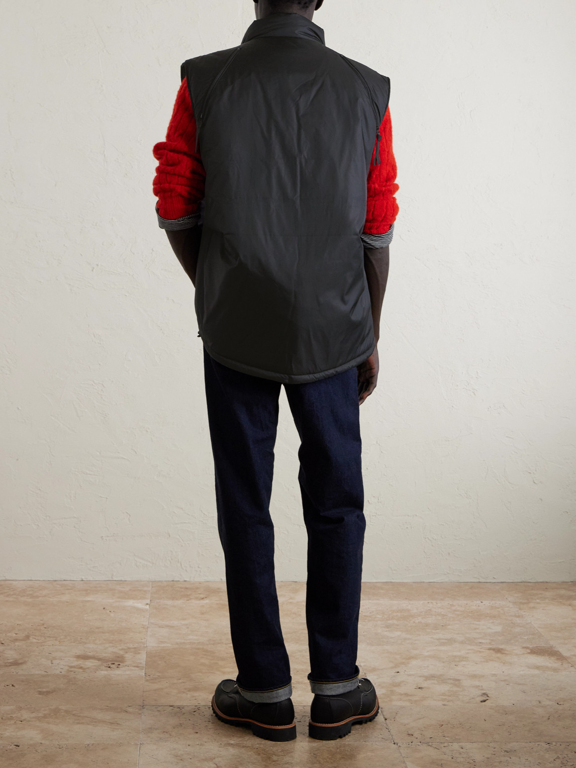  Kapital - Zepher Suede-trimmed Shell Gilet - Men - Black - 1 