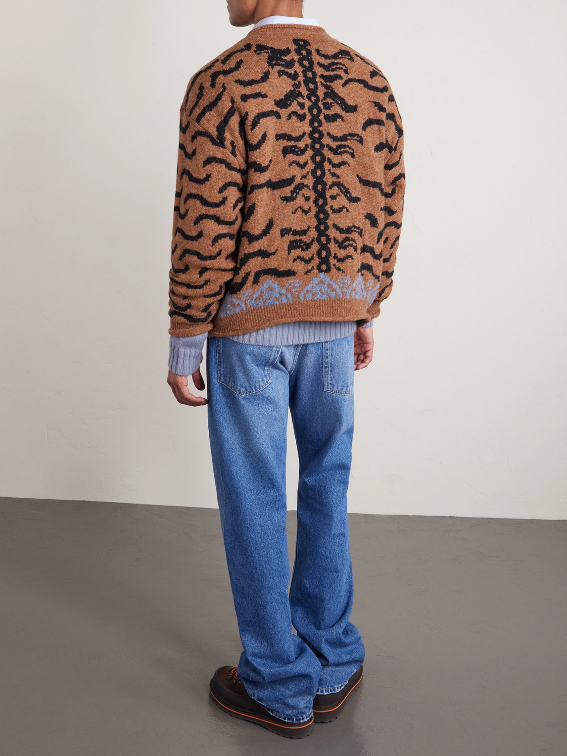  Kapital - Nepal Tiger Intarsia Wool-blend Sweater - Men - Orange - 1 
