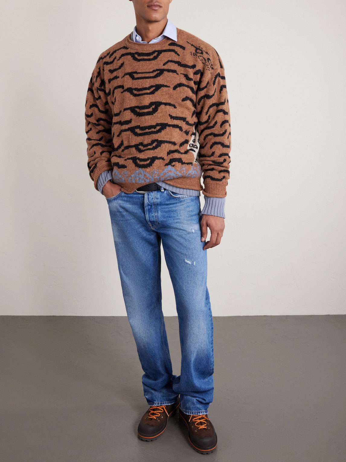 Nepal Tiger Intarsia Wool-Blend Sweater