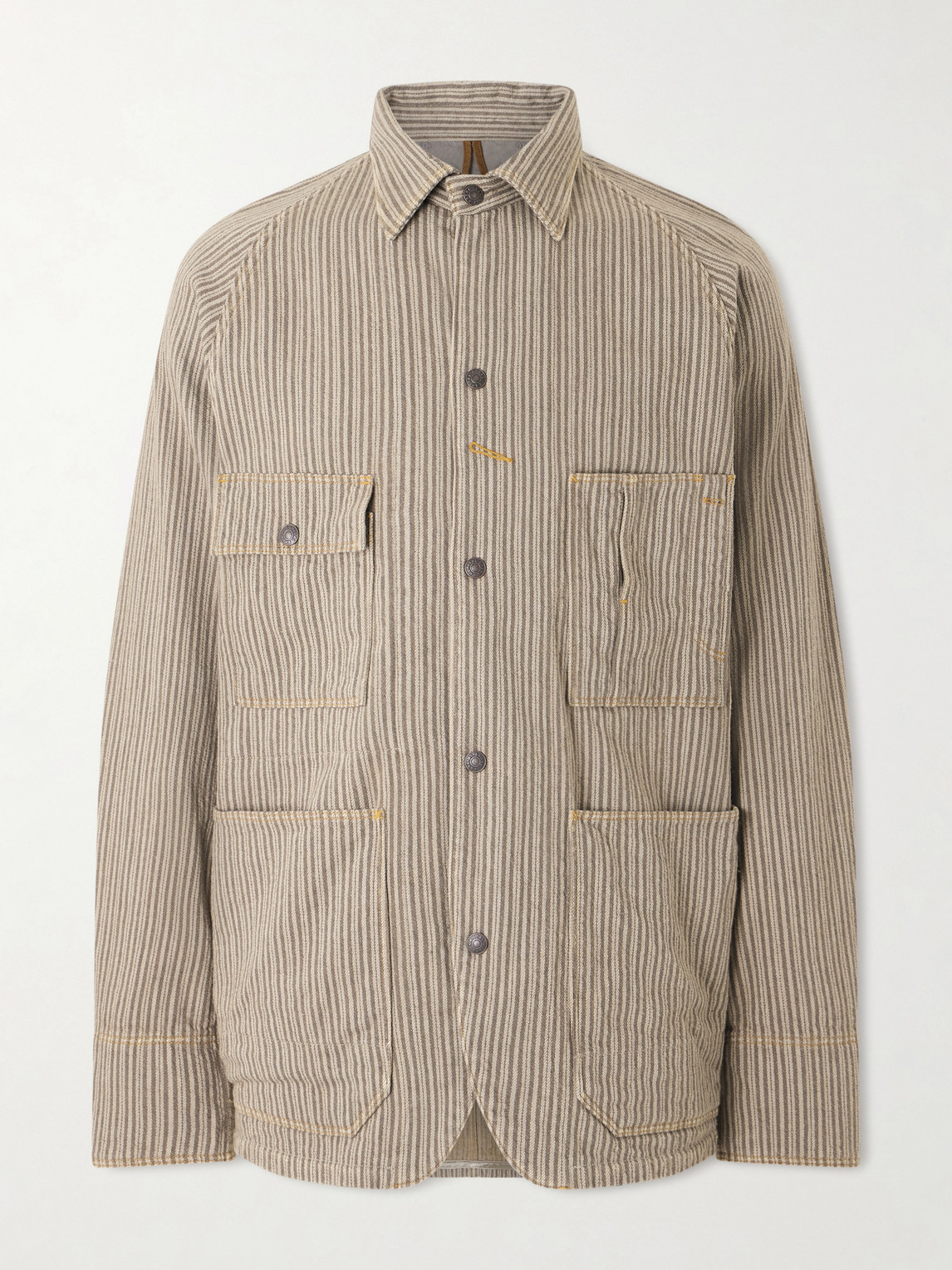 Kapital Pinstriped Cotton-blend Twill Jacket In Gray