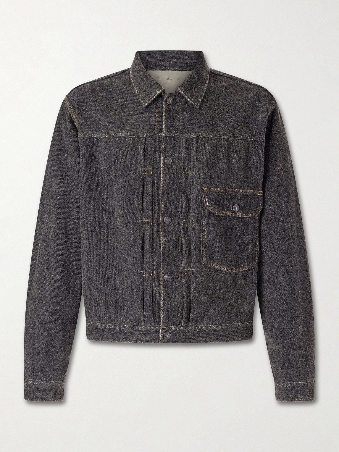 Kapital Cropped Cotton-blend Twill Jacket In Gray