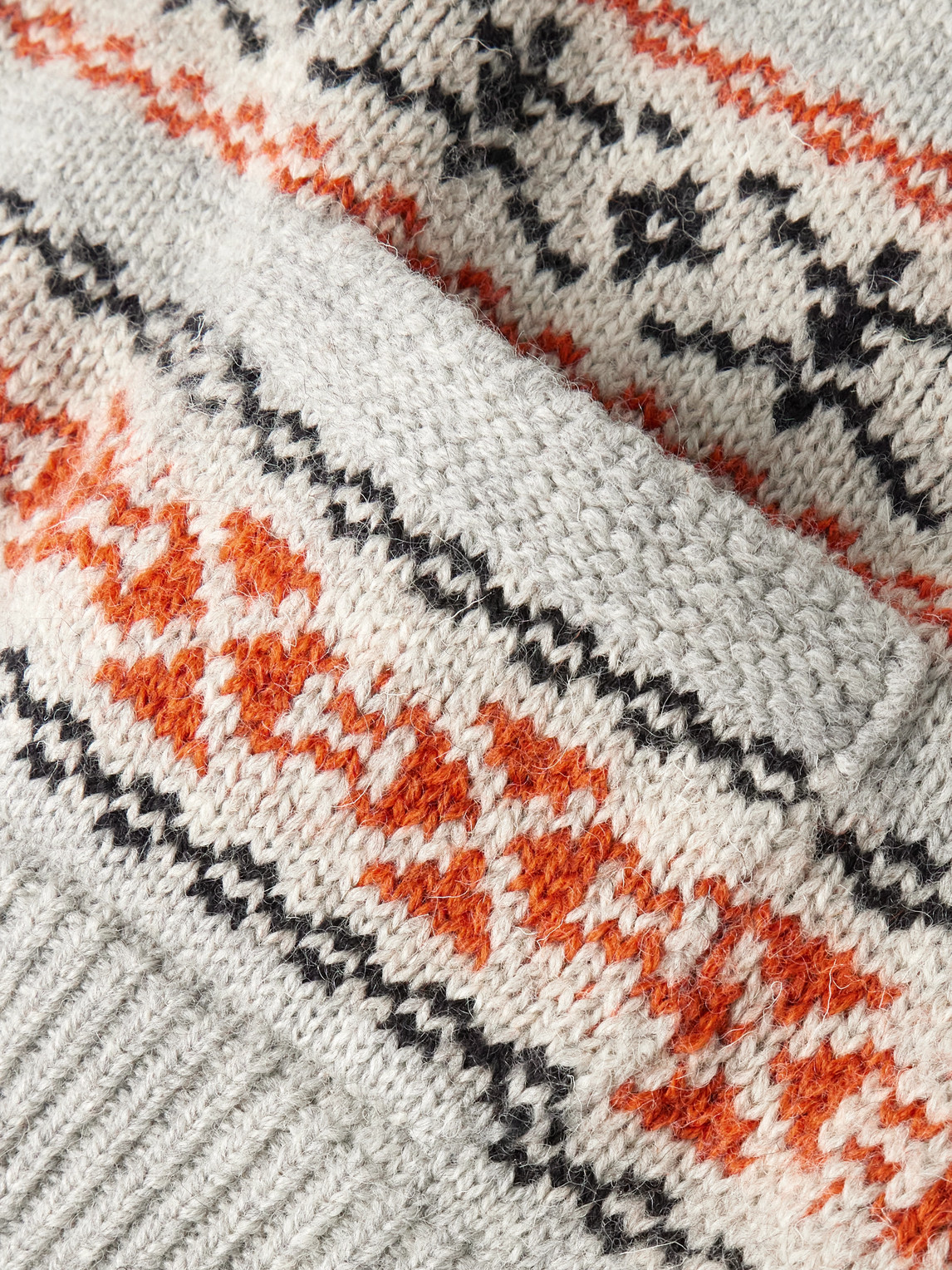 Kapital Fair Isle Wool Sweater In Orange