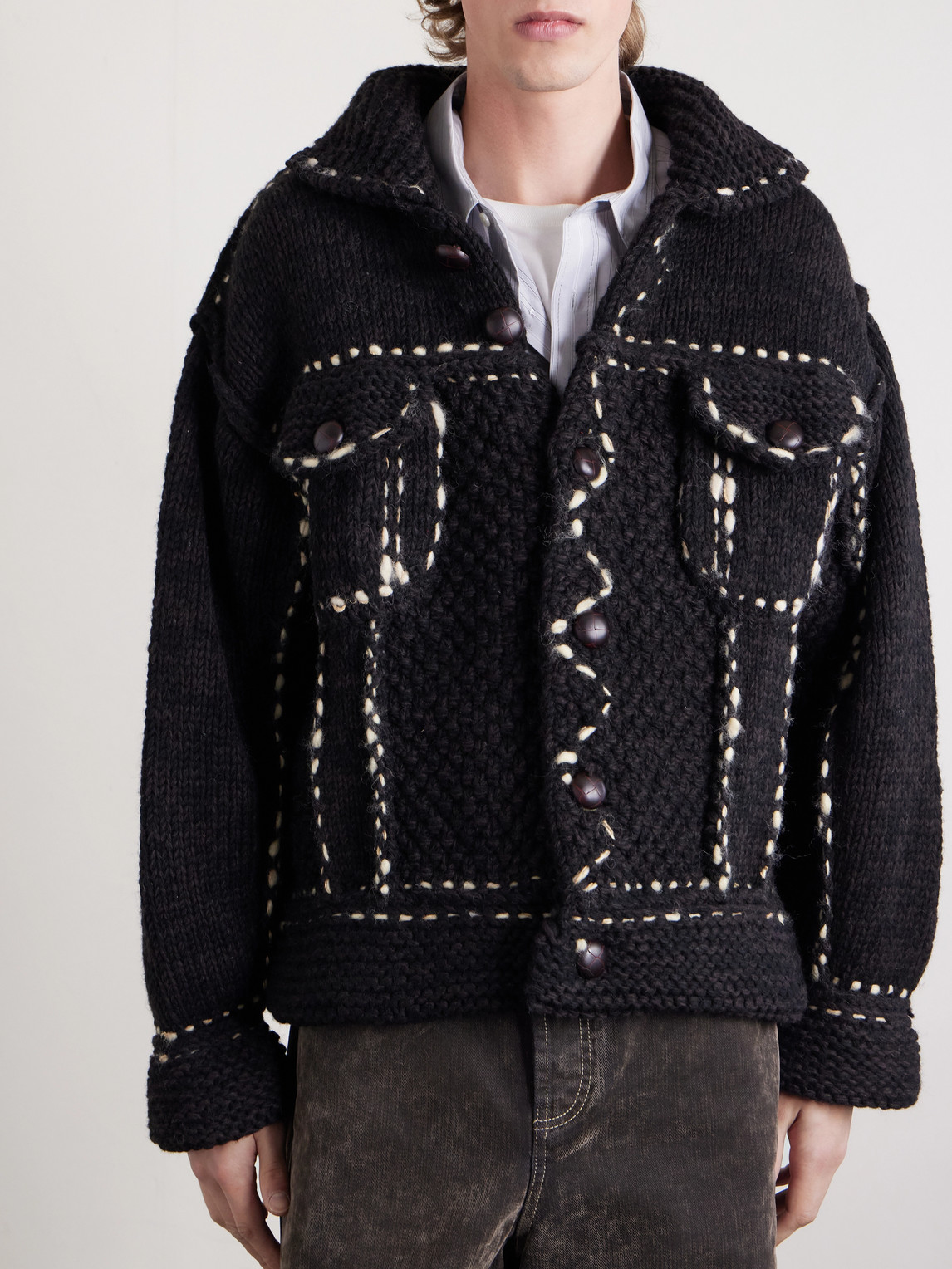  Kapital - Embroidered Wool Jacket - Men - Black 