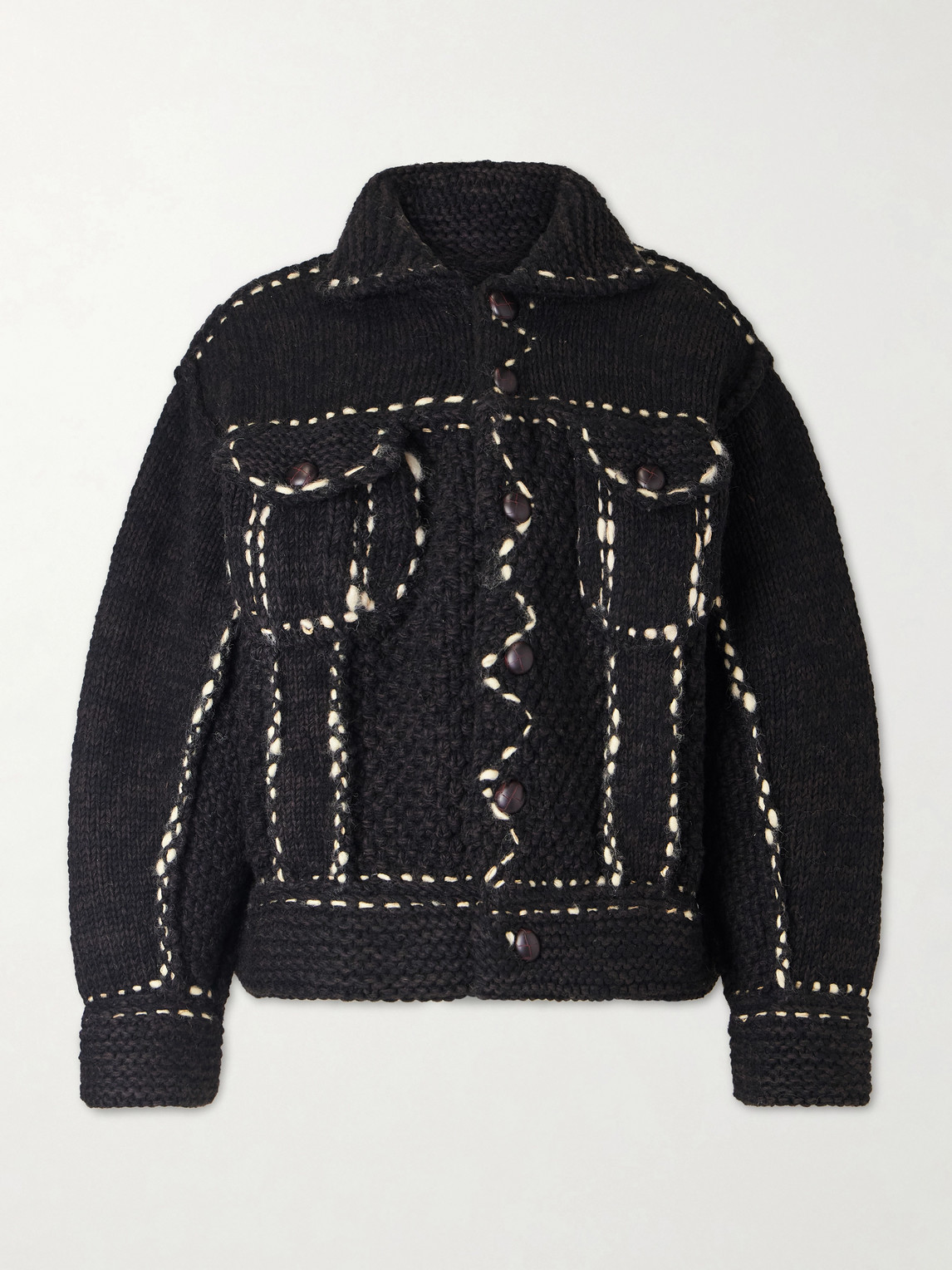 Kapital Embroidered Wool Jacket In Black