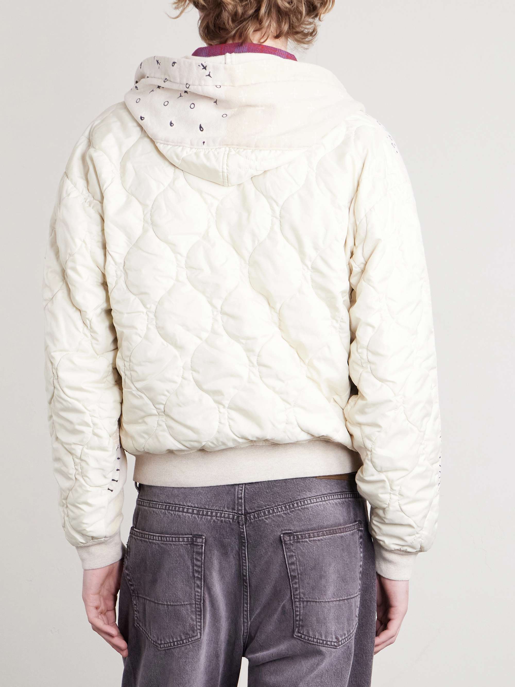 KAPITAL Panelled Bandana-Print Cotton-Jersey and Quilted Shell