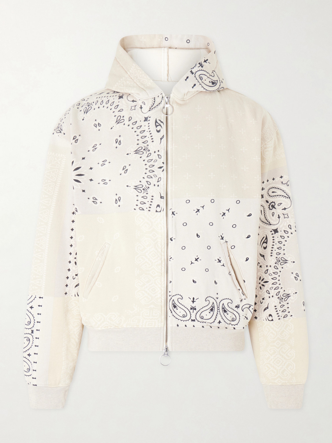 KAPITAL Panelled Bandana-Print Cotton-Jersey and Quilted Shell Hoodie - Men