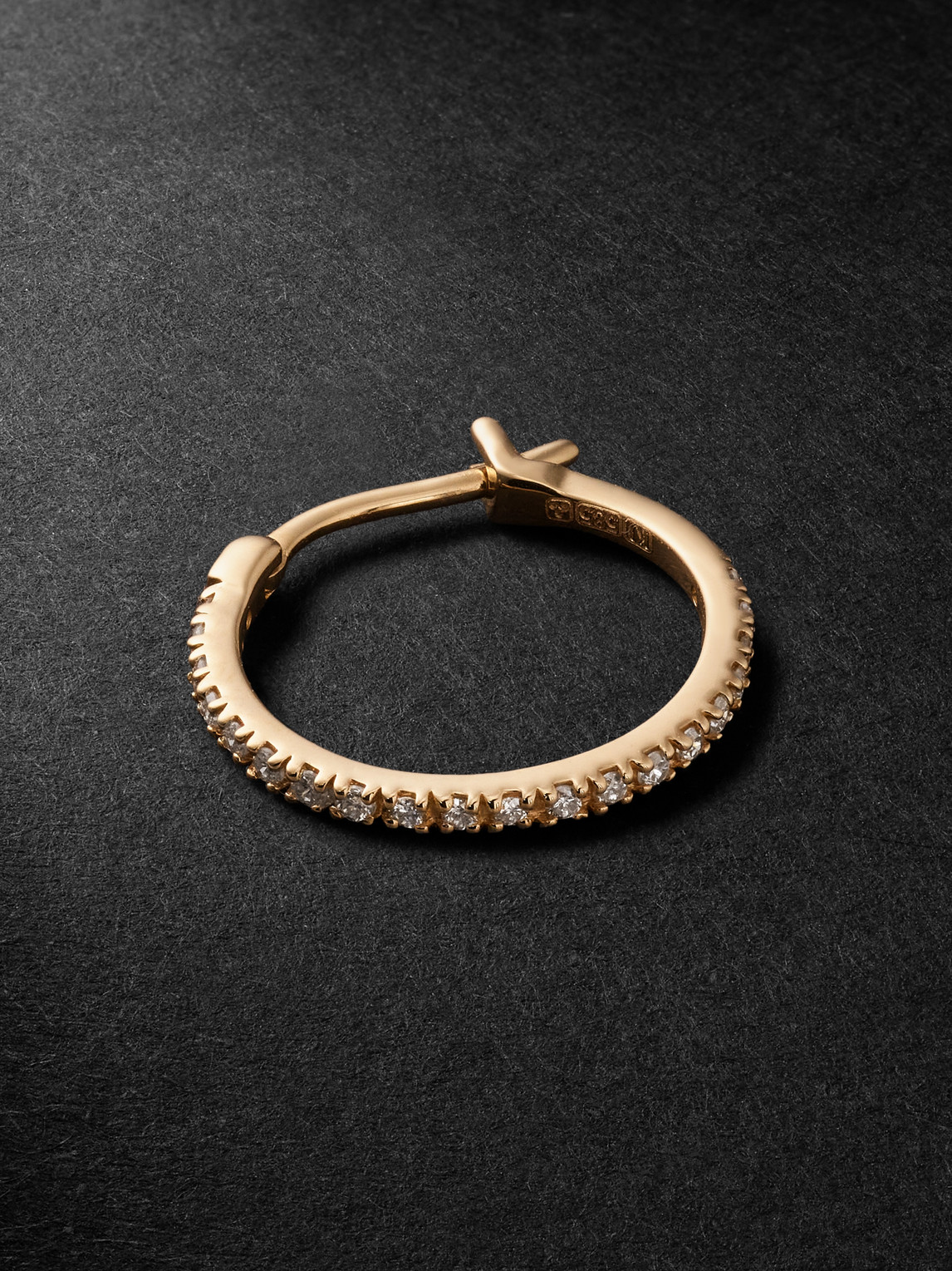 KOLOURS JEWELRY Spectra Medium 14-Karat Gold Diamond Single Hoop Earring - Men