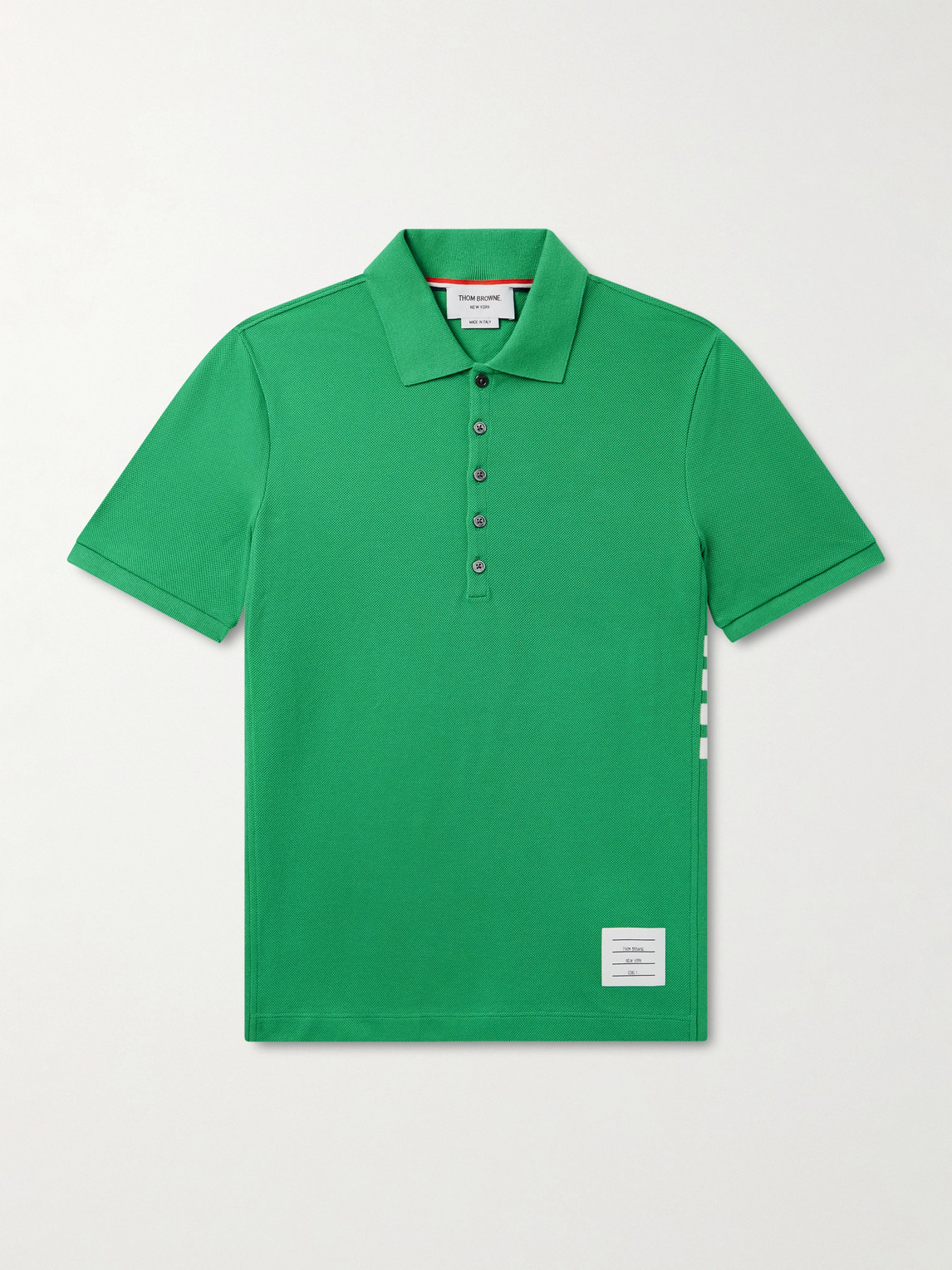 Thom Browne Logo-Appliquéd Striped Cotton-Piqué Polo Shirt - Men