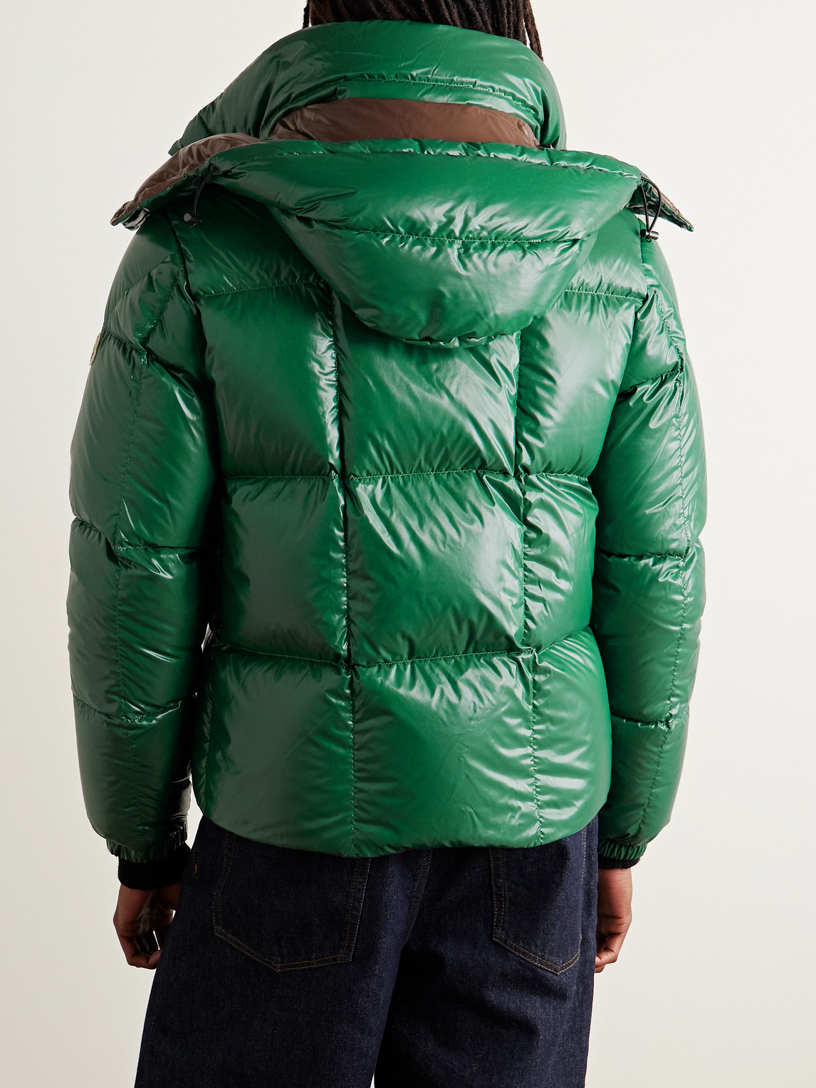 Moncler Parana Logo-appliquéd Quilted Nylon Hooded Down Jacket In Green