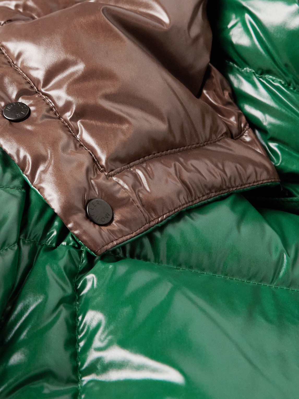 Moncler Parana Logo-appliquéd Quilted Nylon Hooded Down Jacket In Green