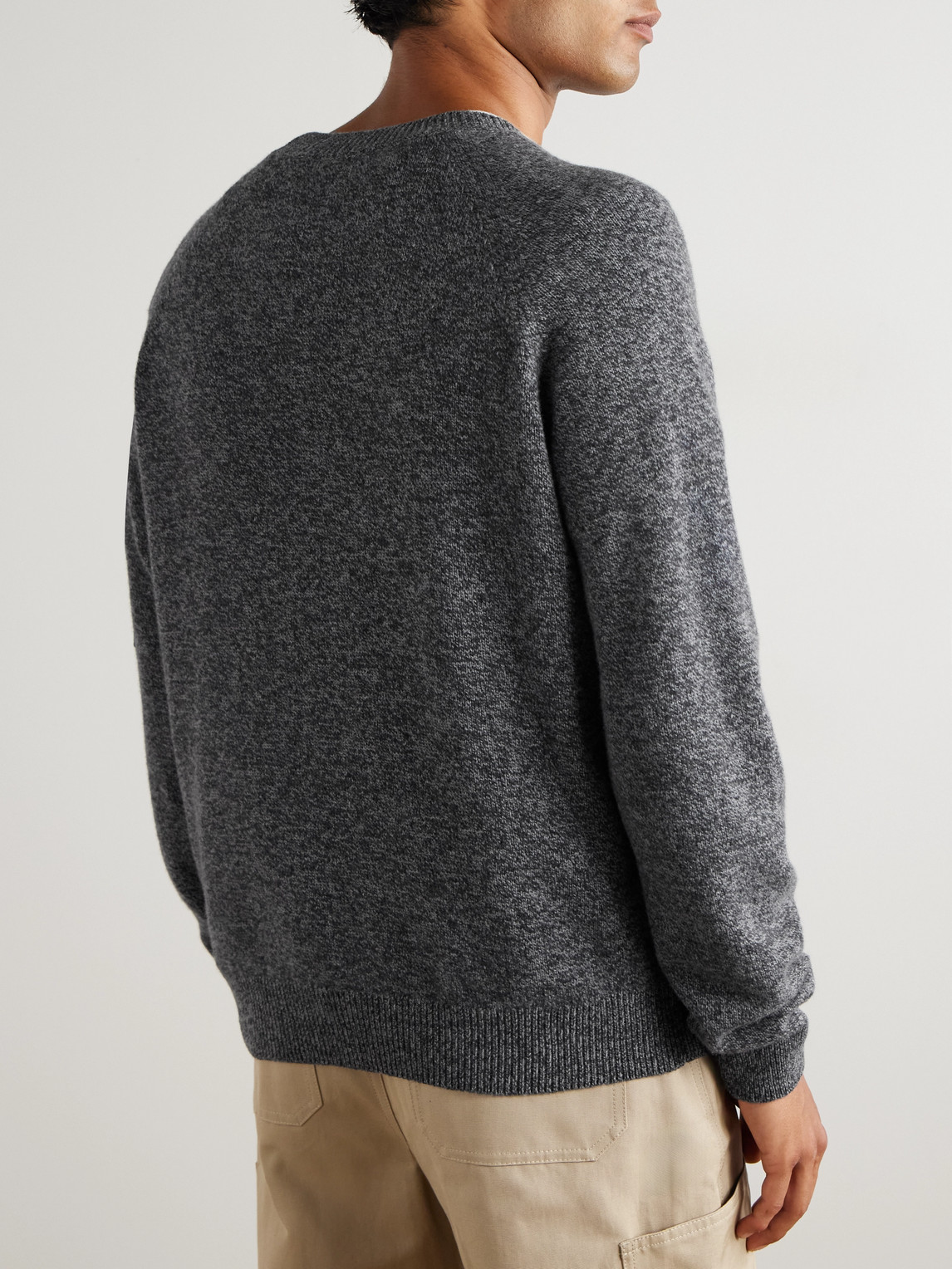 Moncler Wool Cashmere Pocket Sweater In Gray