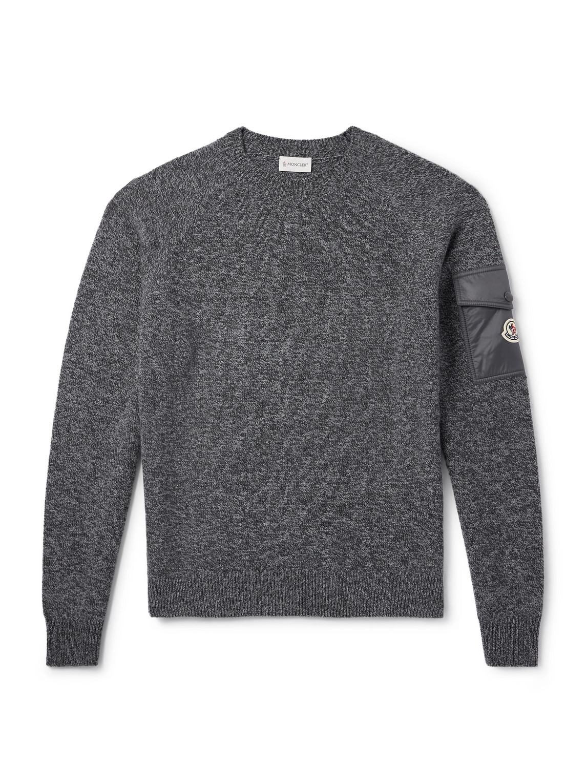 Moncler Wool Cashmere Pocket Sweater In Gray