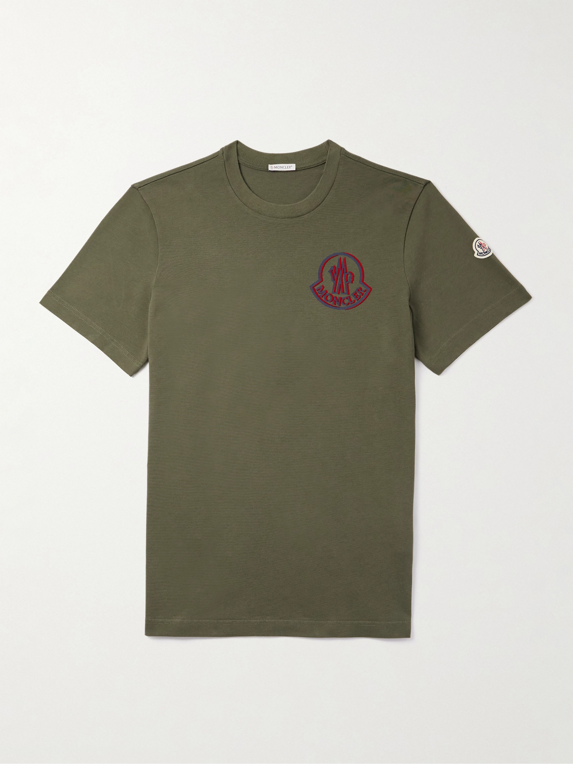Logo-Flocked Appliquéd Cotton-Jersey T-Shirt