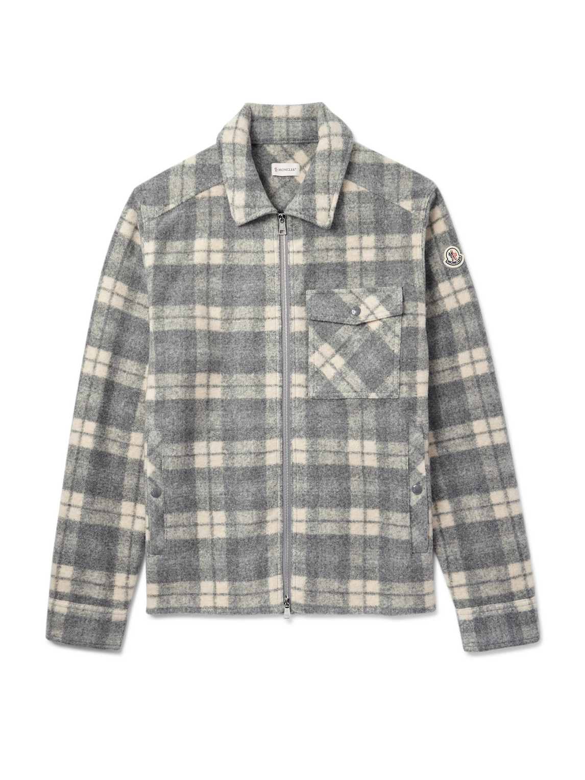 Moncler Graphic Logo Long Sleeve Cotton T-shirt In Gray
