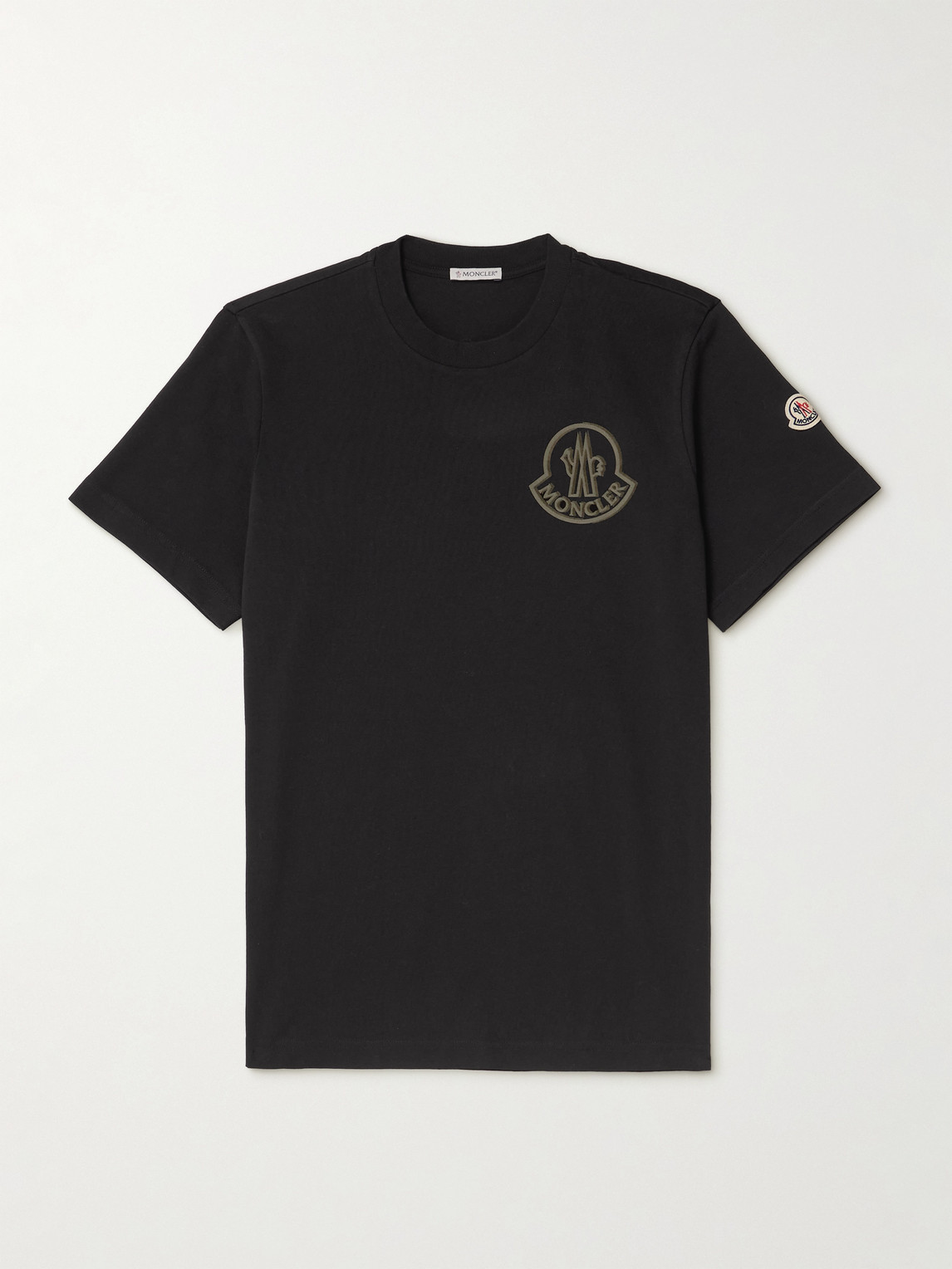 Logo-Flocked Appliquéd Cotton-Jersey T-Shirt