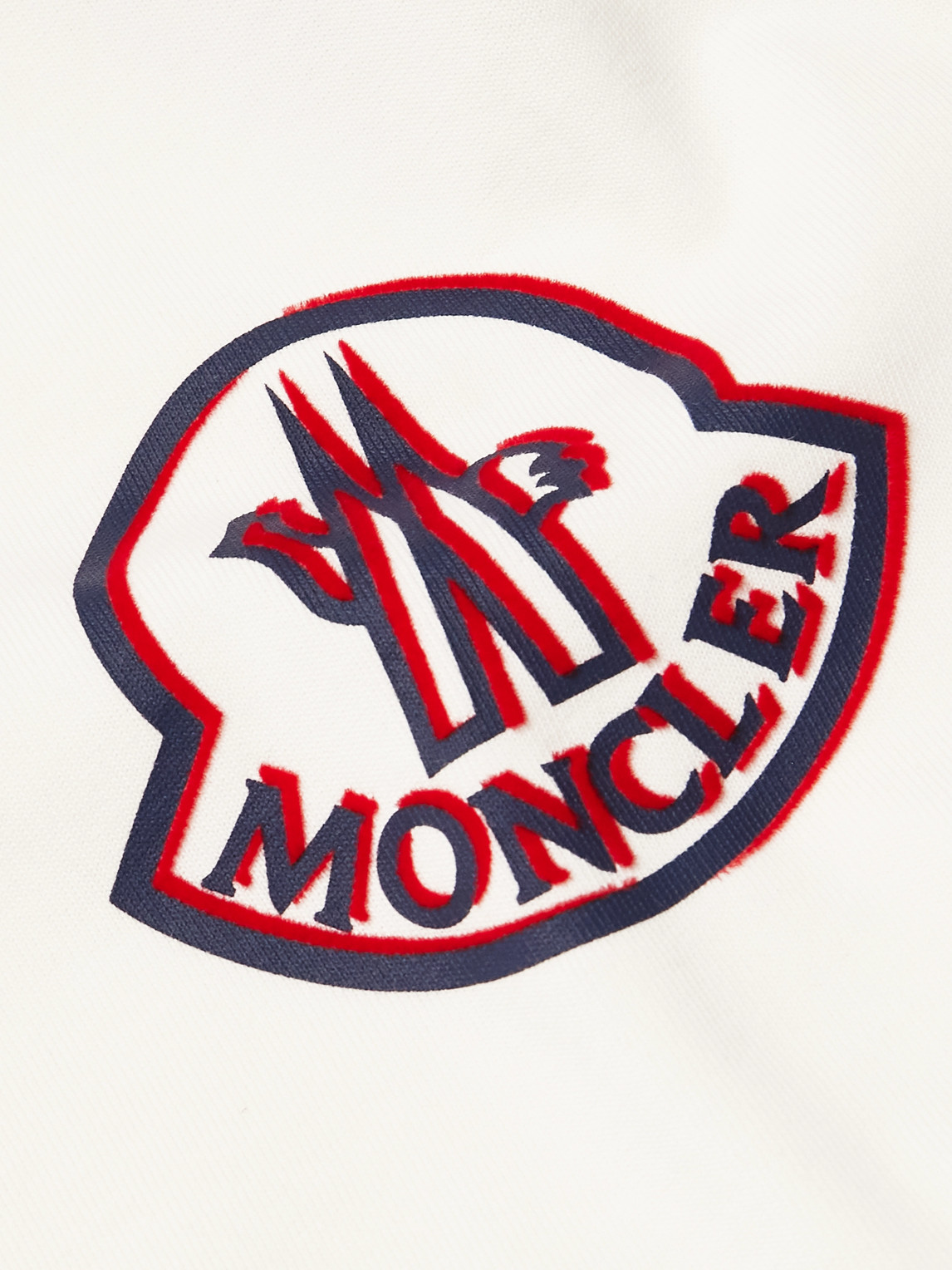Moncler Flocked Logo T-shirt In Organic Cotton With Aesthetics In White