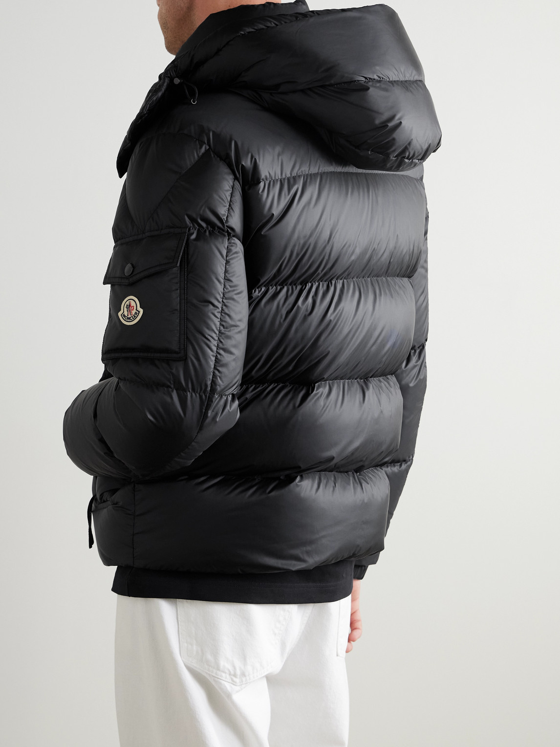 Moncler Couyere Logo-appliquéd Quilted Micro-ripstop Hooded Down Jacket In Black